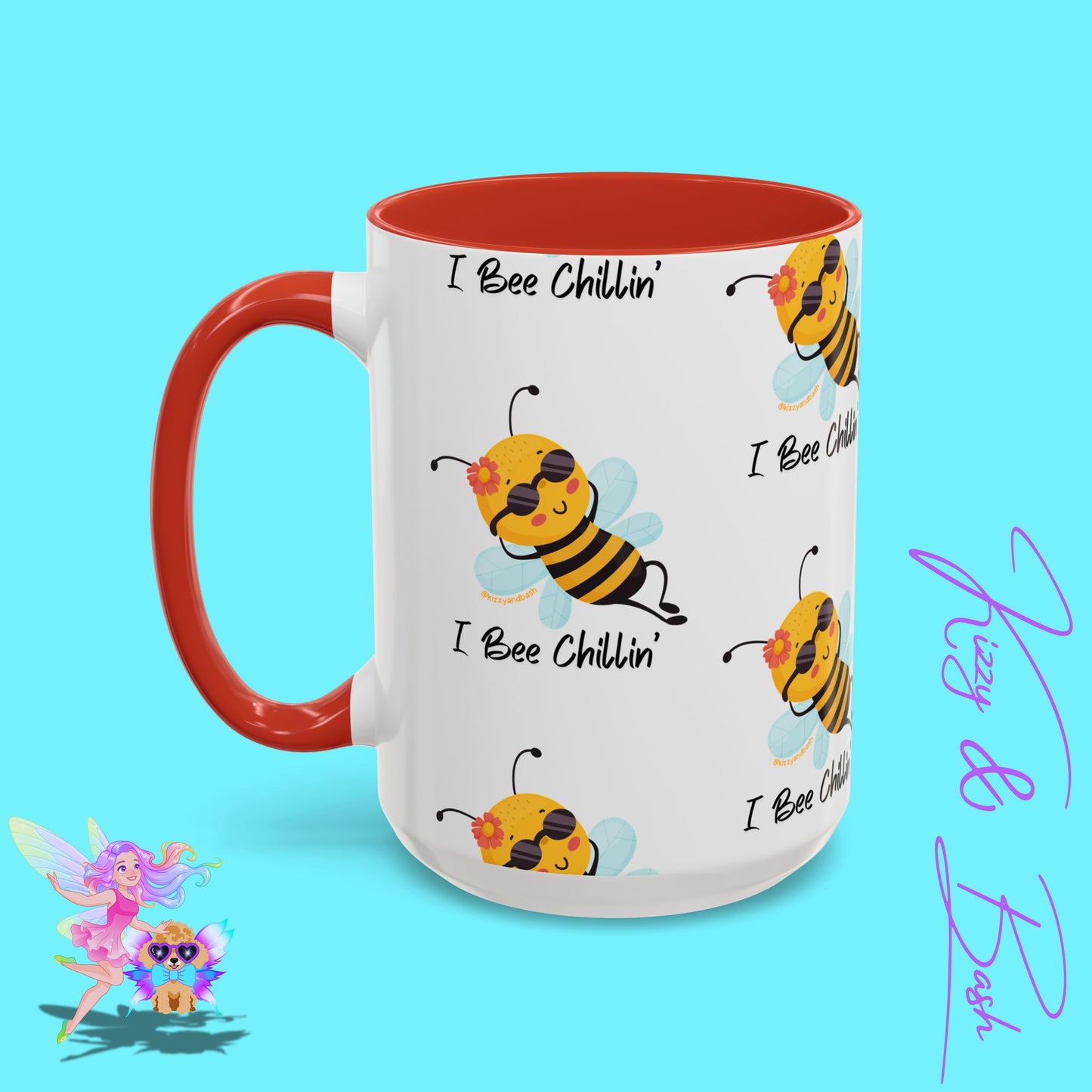 Cute Honey Bee Coffee Mug Funny Bee Mug Nature Lover Gift Idea Unique Gift for Bee Lovers Perfect Gift for Beekeepers Cute Teacher Appreciation Gift I Bee Chillin' Accent Coffee Mug - 11, 15oz