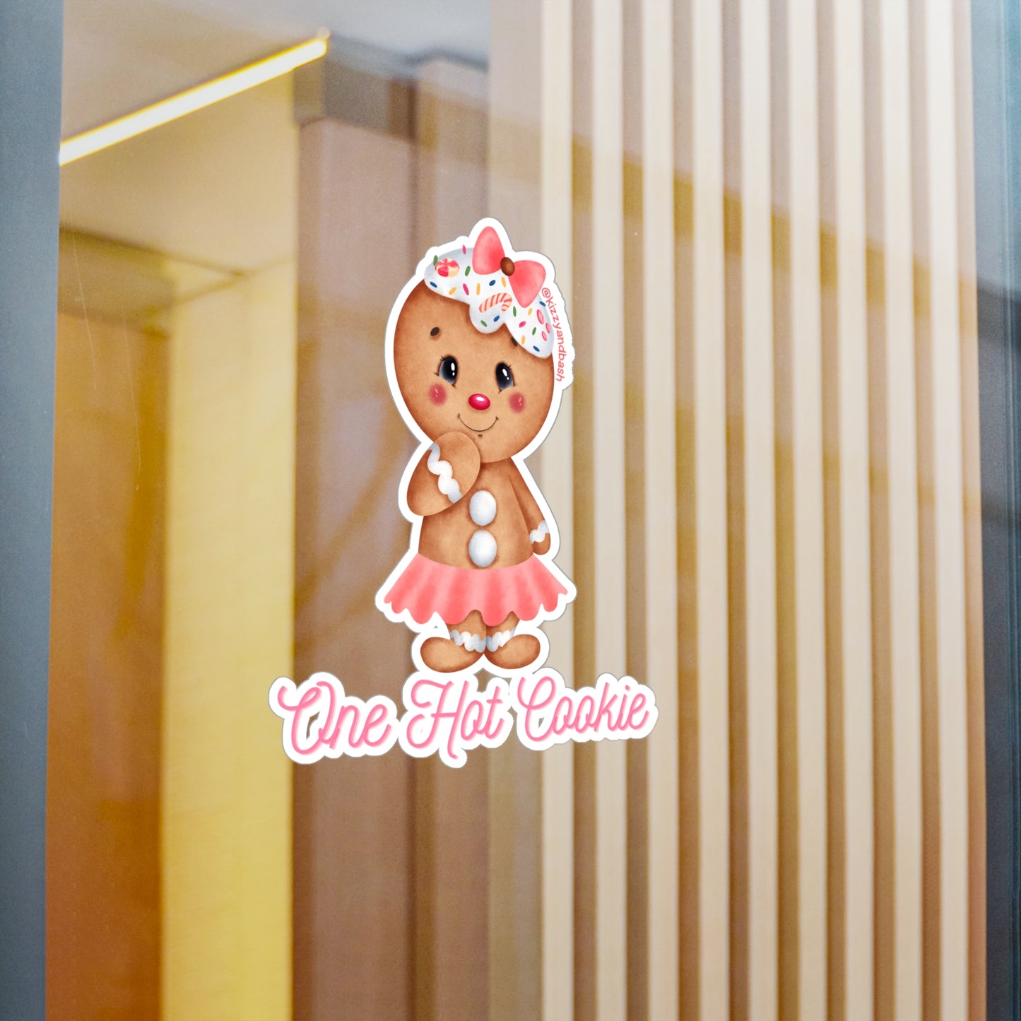 Waterproof Gingerbread Decal Gingerbread Girl Cookie Decal One Hot Cookie Decal Cute Christmas Stickers for Her Funny Decal for Bakery Gingerbread Kiss-Cut Vinyl Decals