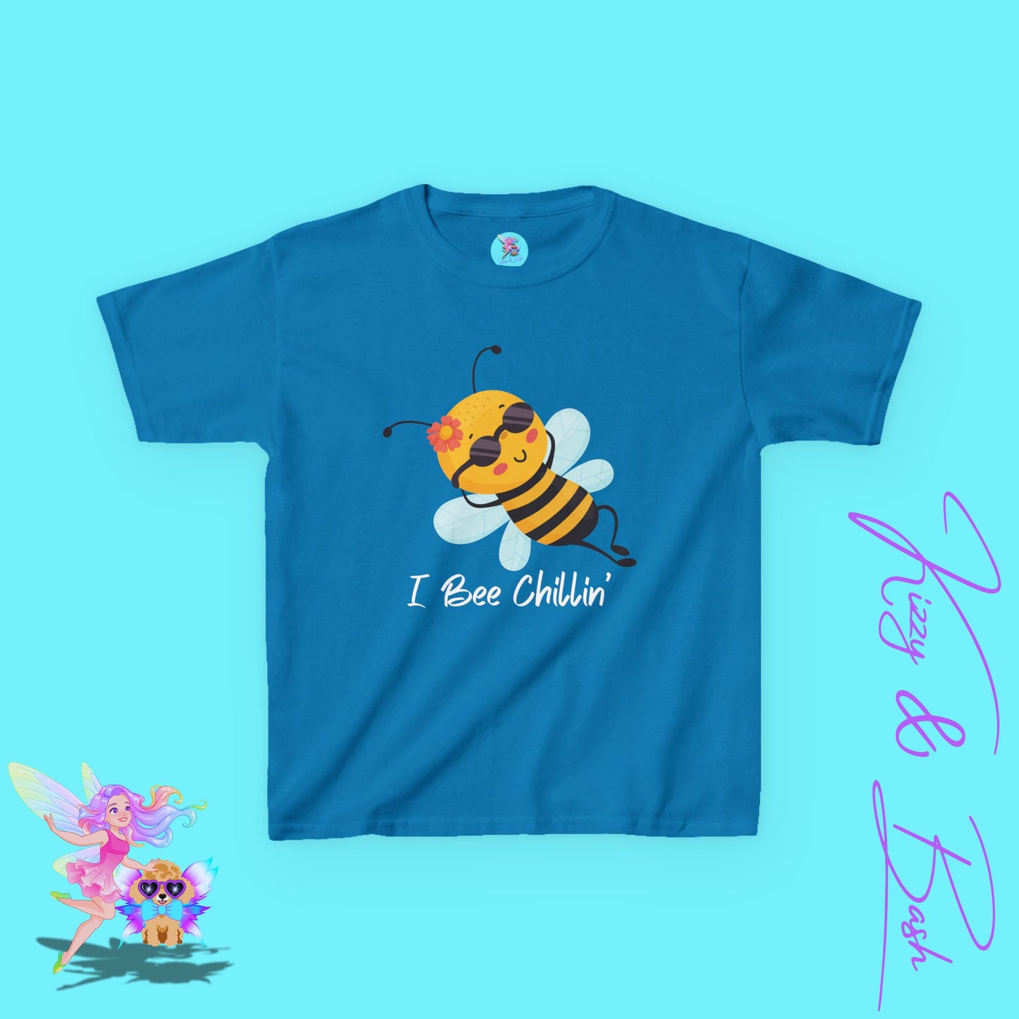 I Bee Chillin’ Shirt for Kids Funny Animal Pun Shirt Gift for Bee Lovers Beekeeper Gift Shirt Cute Spring Shirt for Her Chill Vibes Gift Idea Cute Honey Bee T-Shirt for Kids Heavy Cotton™ Tee