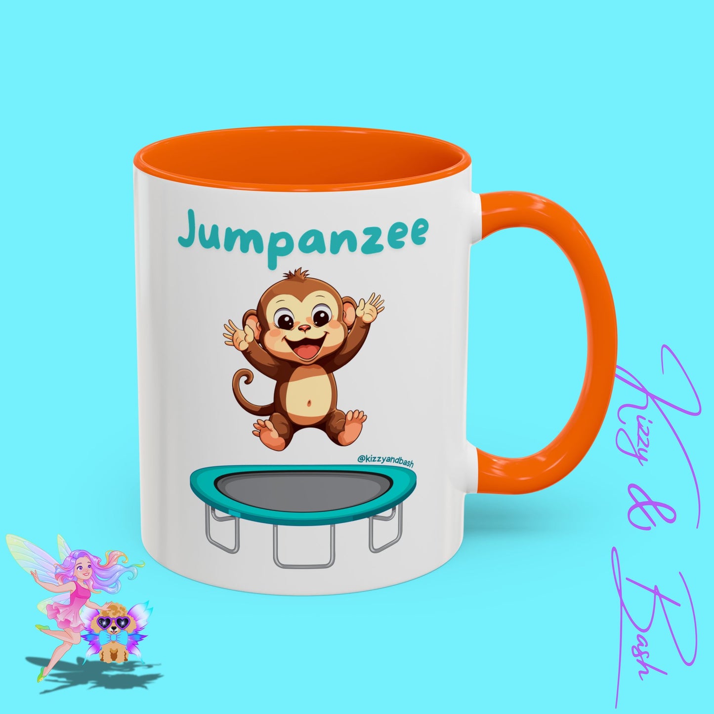 Funny Monkey Mug Jumpanzee Accent Coffee Mug Pun Lover Mug Animal Lover Gift for Teacher Cute Gymnastics Gift Unique Animal Mug for Him or Her - 11oz & 15oz