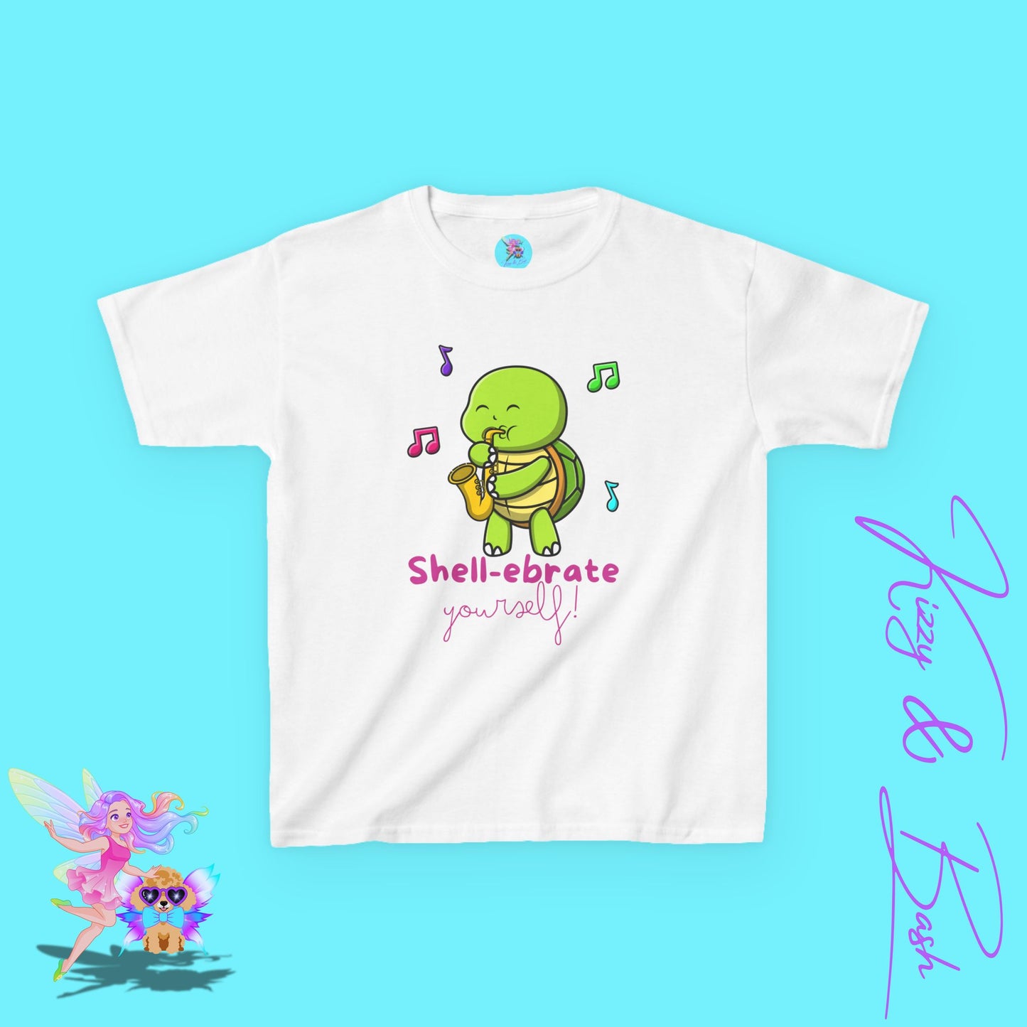 Saxophone-Playing Turtle Shirt for Kids Band Camp T-Shirt Gift for Music Lovers Funny Band Shirt Gift Band Student Gift for Turtles Lovers Motivational Shirt Self-Love Gift Idea for Kids Heavy Cotton™ Tee