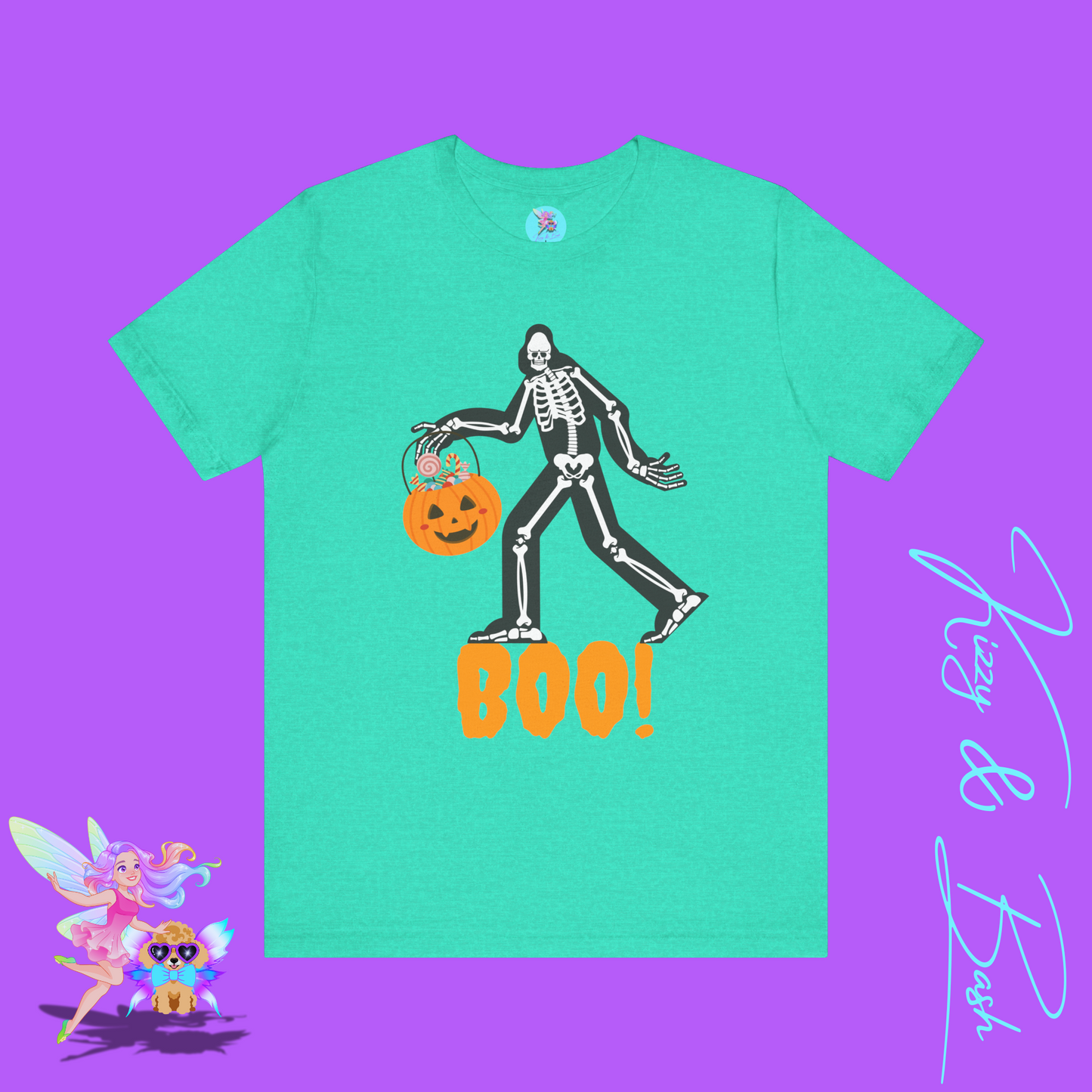 Funny Bigfoot Halloween Shirt Cryptidcore Trick-or-Treat Graphic Shirt Gift for Cryptid Lovers Sasquatch T-Shirt Adult Unisex Jersey Short Sleeve Tee