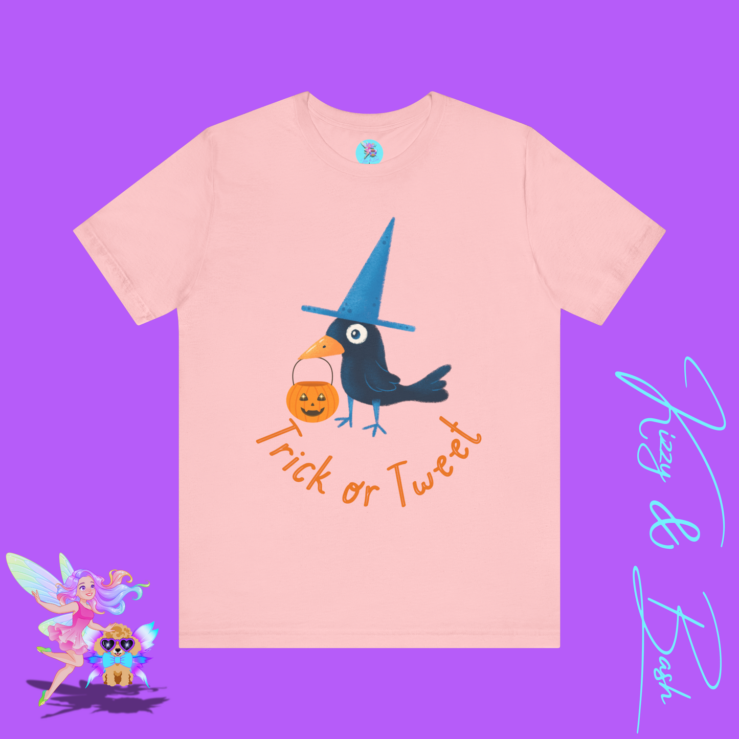 Funny Trick-or-Tweet Halloween Shirt for Adults Cute Black Bird with Jack-o’-Lantern Funny Halloween Pun T-Shirt Raven Lover Gift Adult Unisex Jersey Short Sleeve Tee Halloween Gift for Him or Her