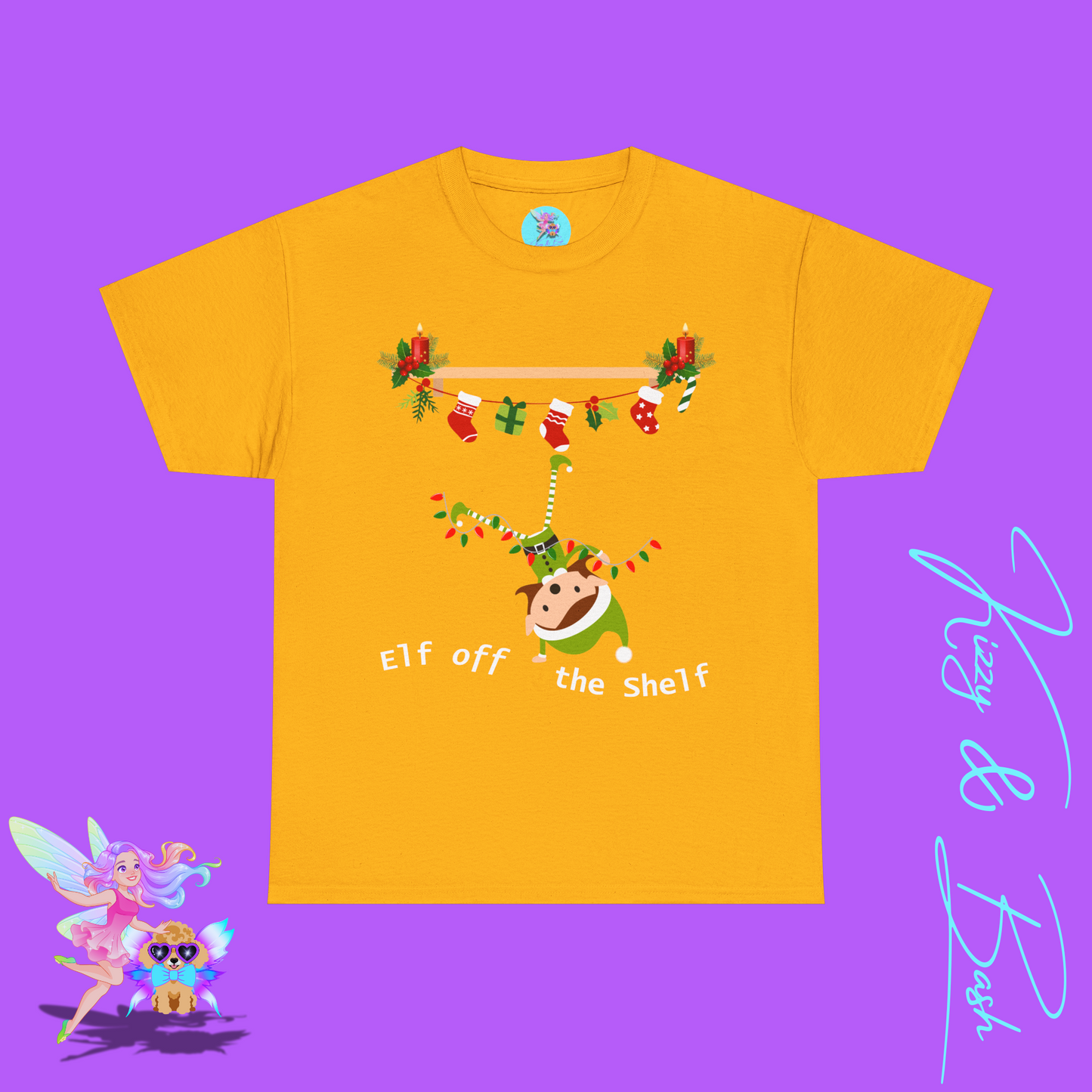 Funny Elf Off the Shelf Christmas T-Shirt for Adults Perfect Gift for Elf Lovers Unique Christmas T-Shirt Clumsy Elf Tee White Elephant Gift Exchange Idea Funny Holiday Graphic Tee Unisex Heavy Cotton Tee