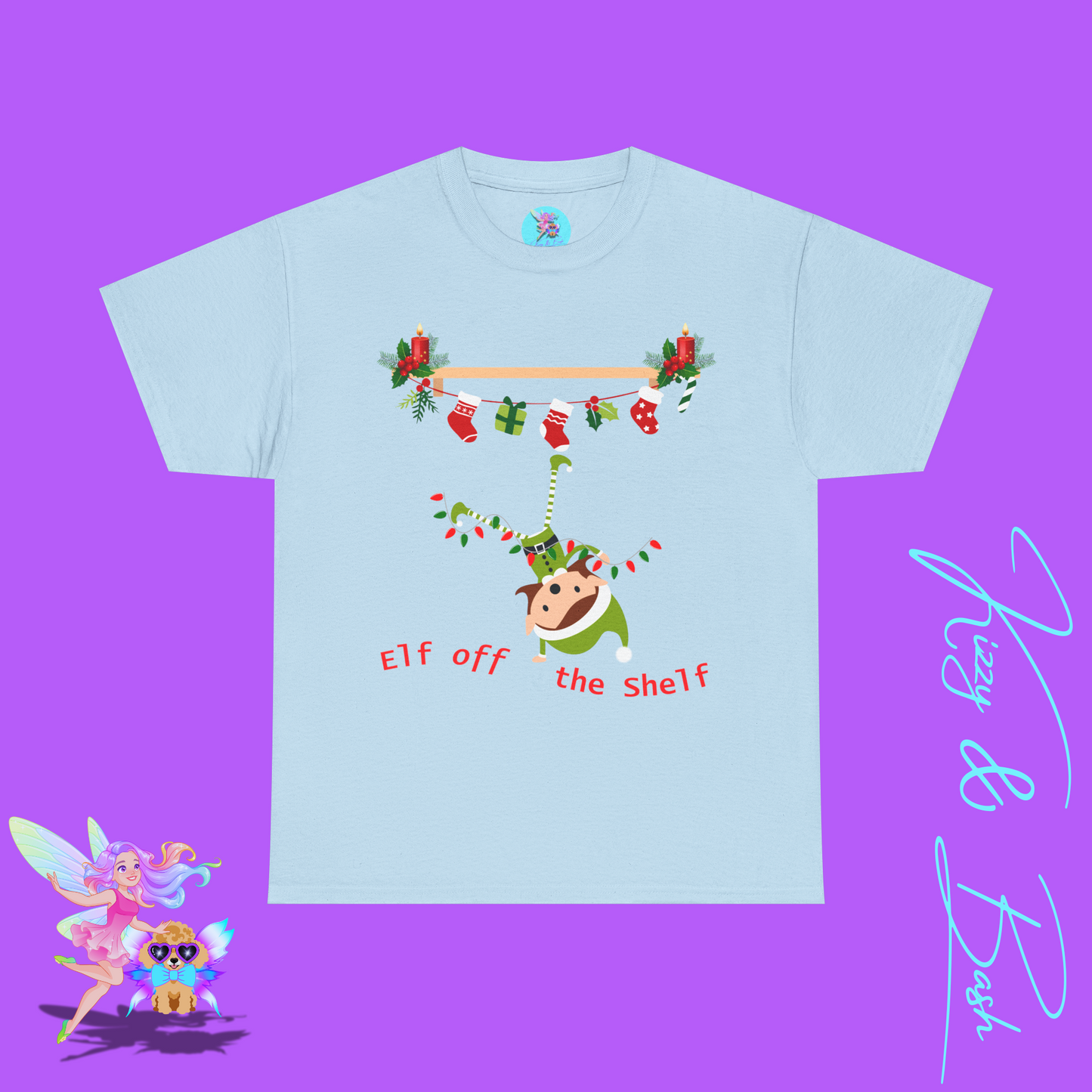 Funny Elf Off the Shelf Christmas T-Shirt for Adults Perfect Gift for Elf Lovers Unique Christmas T-Shirt Clumsy Elf Tee White Elephant Gift Exchange Idea Funny Holiday Graphic Tee Unisex Heavy Cotton Tee