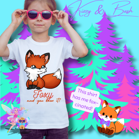 Foxy and You Know It Shirt Animal Pun Shirt for Kids Sassy Fox T-Shirt Cute Woodland Animal Gift for Animal Lovers Shirt Cute Empowerment Shirt for Her Funny Animal Shirt for Kids Heavy Cotton™ Tee