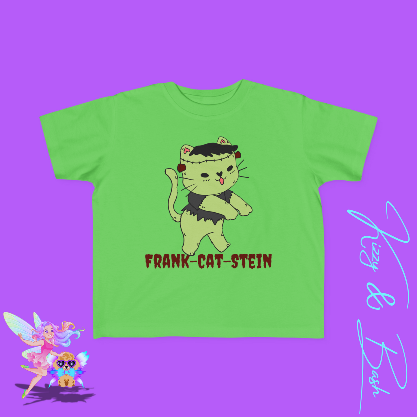 Frankenstein Kitty Cat Tee for Toddlers Funny Halloween Zombie Cat Halloween Pun Shirt Perfect Gift for Pun Lovers Gift for Cat Lovers Unique Gift for Frankenstein Fans Toddler's Fine Jersey Tee