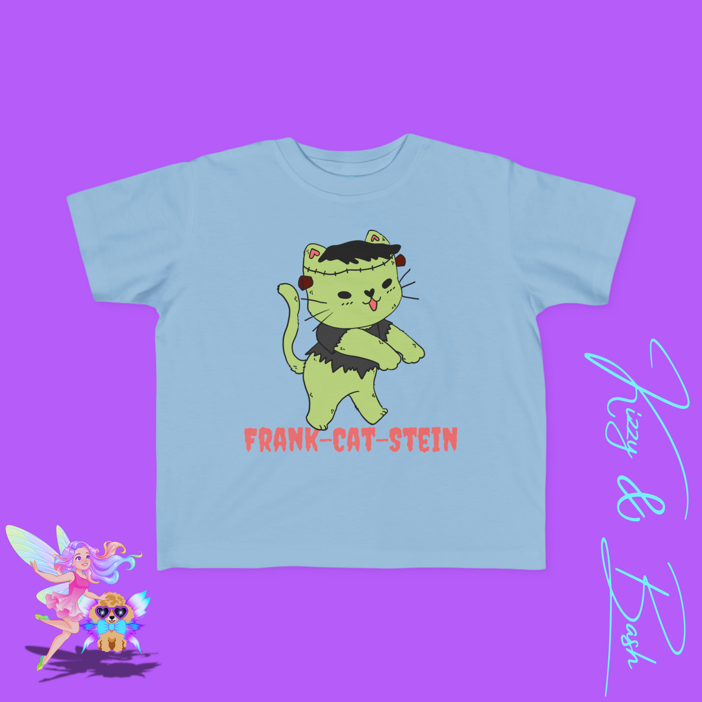 Frankenstein Kitty Cat Tee for Toddlers Funny Halloween Zombie Cat Halloween Pun Shirt Perfect Gift for Pun Lovers Gift for Cat Lovers Unique Gift for Frankenstein Fans Toddler's Fine Jersey Tee