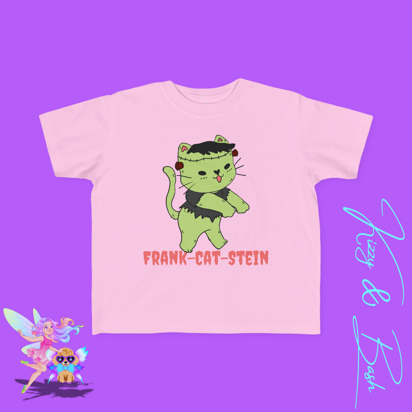 Frankenstein Kitty Cat Tee for Toddlers Funny Halloween Zombie Cat Halloween Pun Shirt Perfect Gift for Pun Lovers Gift for Cat Lovers Unique Gift for Frankenstein Fans Toddler's Fine Jersey Tee