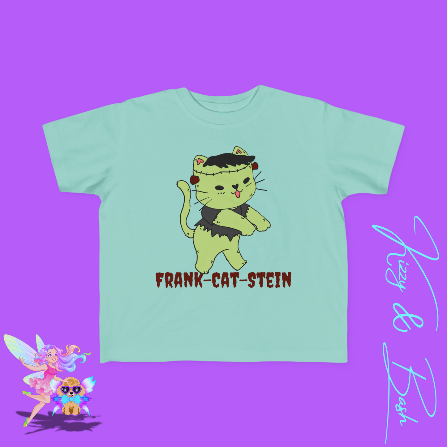 Frankenstein Kitty Cat Tee for Toddlers Funny Halloween Zombie Cat Halloween Pun Shirt Perfect Gift for Pun Lovers Gift for Cat Lovers Unique Gift for Frankenstein Fans Toddler's Fine Jersey Tee