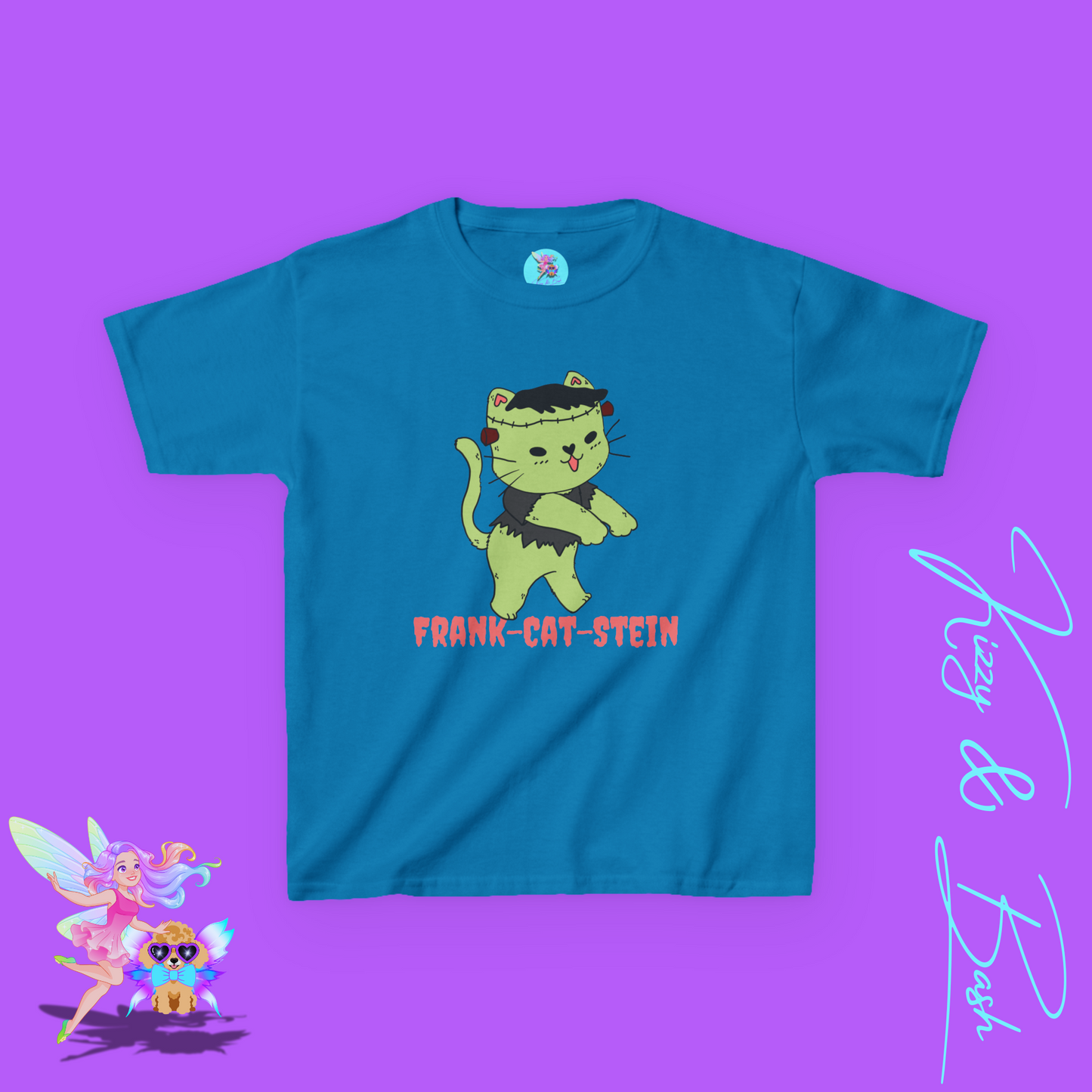Frankenstein Kitty Cat Halloween Shirt for Kids Cute Cryptidcore Graphic Tee Cryptidcore Sasquatch Halloween Shirt Gift for Cat Lovers Spooky Halloween Gift Tee for Kids Heavy Cotton™ Tee
