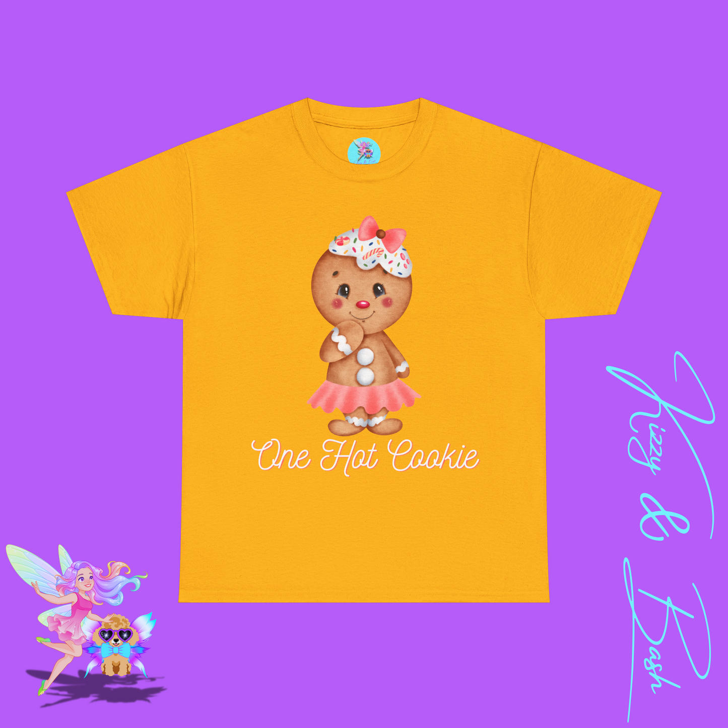 Cute Gingerbread Cookie Girl T-Shirt for Adults One Hot Cookie Shirt for Her Cute and Sassy Tee Cute Christmas Gift Idea Christmas Gift for Cookie Lovers Perfect Gift for Gingerbread Lovers Unisex Heavy Cotton Tee