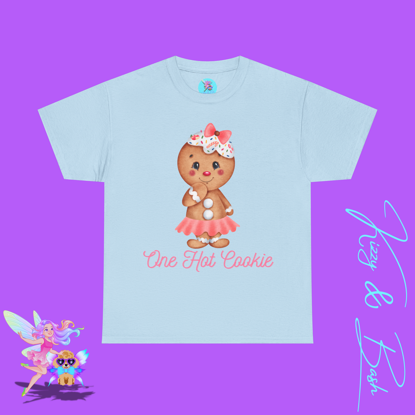 Cute Gingerbread Cookie Girl T-Shirt for Adults One Hot Cookie Shirt for Her Cute and Sassy Tee Cute Christmas Gift Idea Christmas Gift for Cookie Lovers Perfect Gift for Gingerbread Lovers Unisex Heavy Cotton Tee