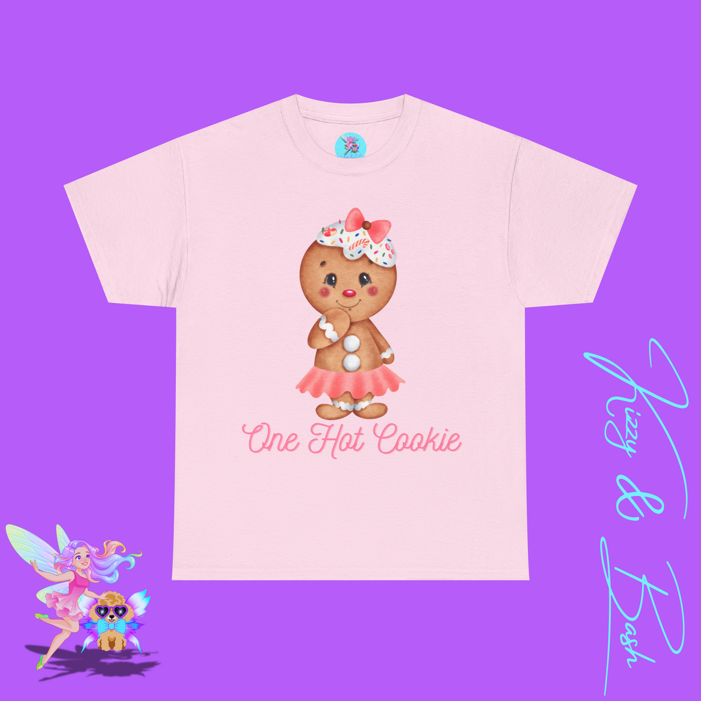 Cute Gingerbread Cookie Girl T-Shirt for Adults One Hot Cookie Shirt for Her Cute and Sassy Tee Cute Christmas Gift Idea Christmas Gift for Cookie Lovers Perfect Gift for Gingerbread Lovers Unisex Heavy Cotton Tee