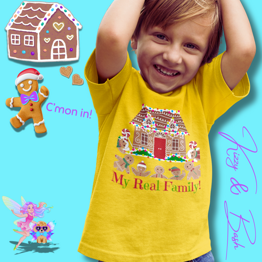 Gingerbread Family T-Shirt for Toddlers Funny Christmas Shirt for Him or Her Found Family Gift Idea Gingerbread Lovers T-Shirt Unique Gingerbread Shirt for Toddler's Fine Jersey Tee