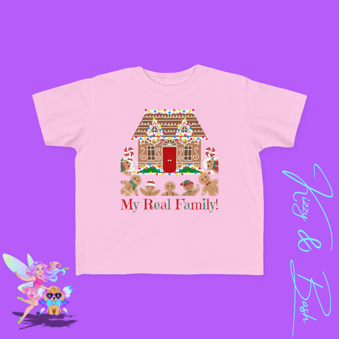 Gingerbread Family T-Shirt for Toddlers Funny Christmas Shirt for Him or Her Found Family Gift Idea Gingerbread Lovers T-Shirt Unique Gingerbread Shirt for Toddler's Fine Jersey Tee