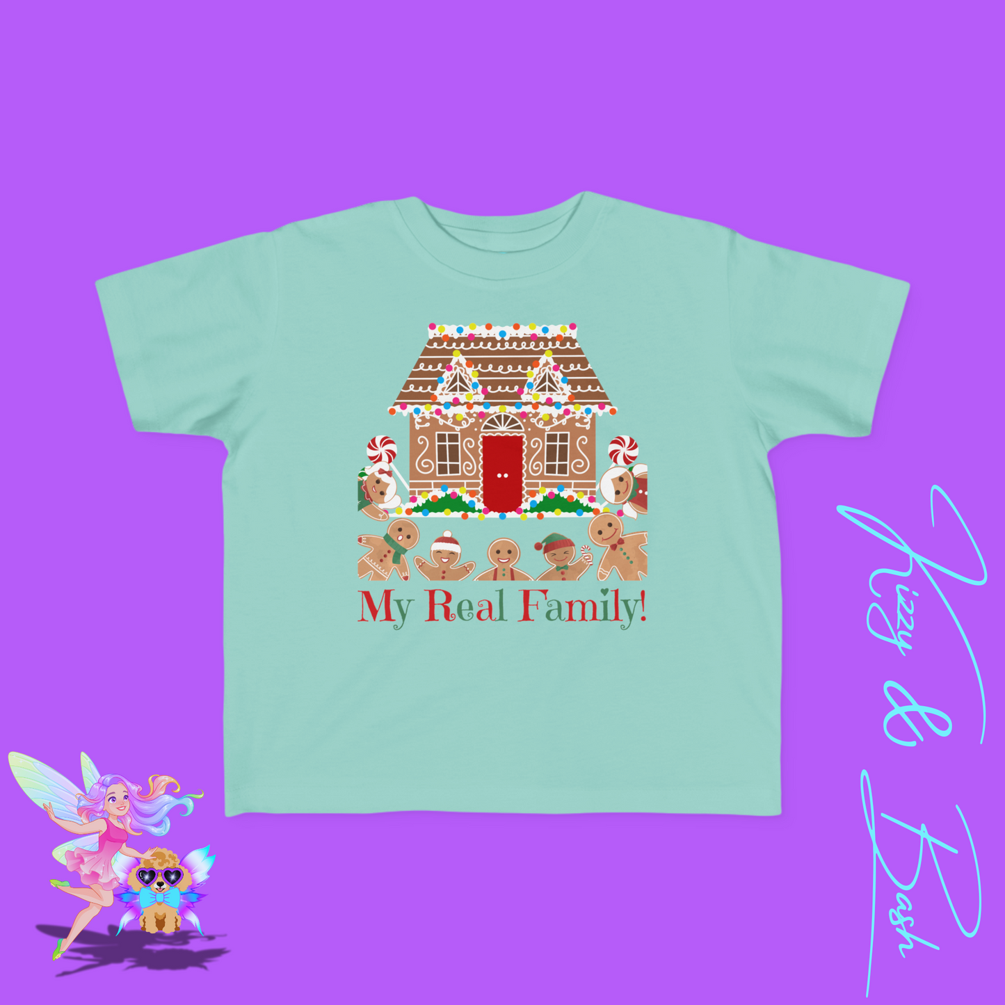 Gingerbread Family T-Shirt for Toddlers Funny Christmas Shirt for Him or Her Found Family Gift Idea Gingerbread Lovers T-Shirt Unique Gingerbread Shirt for Toddler's Fine Jersey Tee