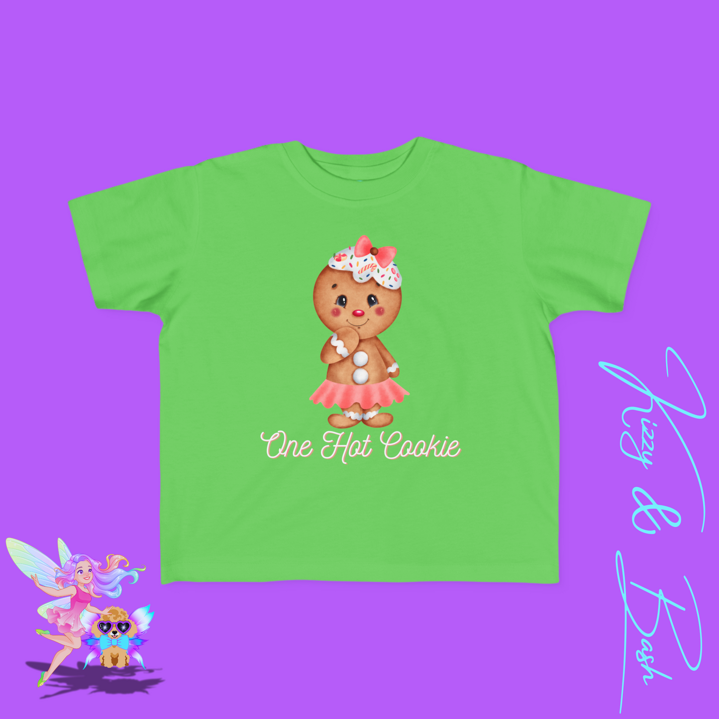 Gingerbread Girl Cookie T-Shirt for Toddlers One Hot Cookie Pun Shirt Cute Holiday Shirt for Her Perfect Gift for Gingerbread Lovers Funny Christmas Cookie Shirt for Toddler's Fine Jersey Tee