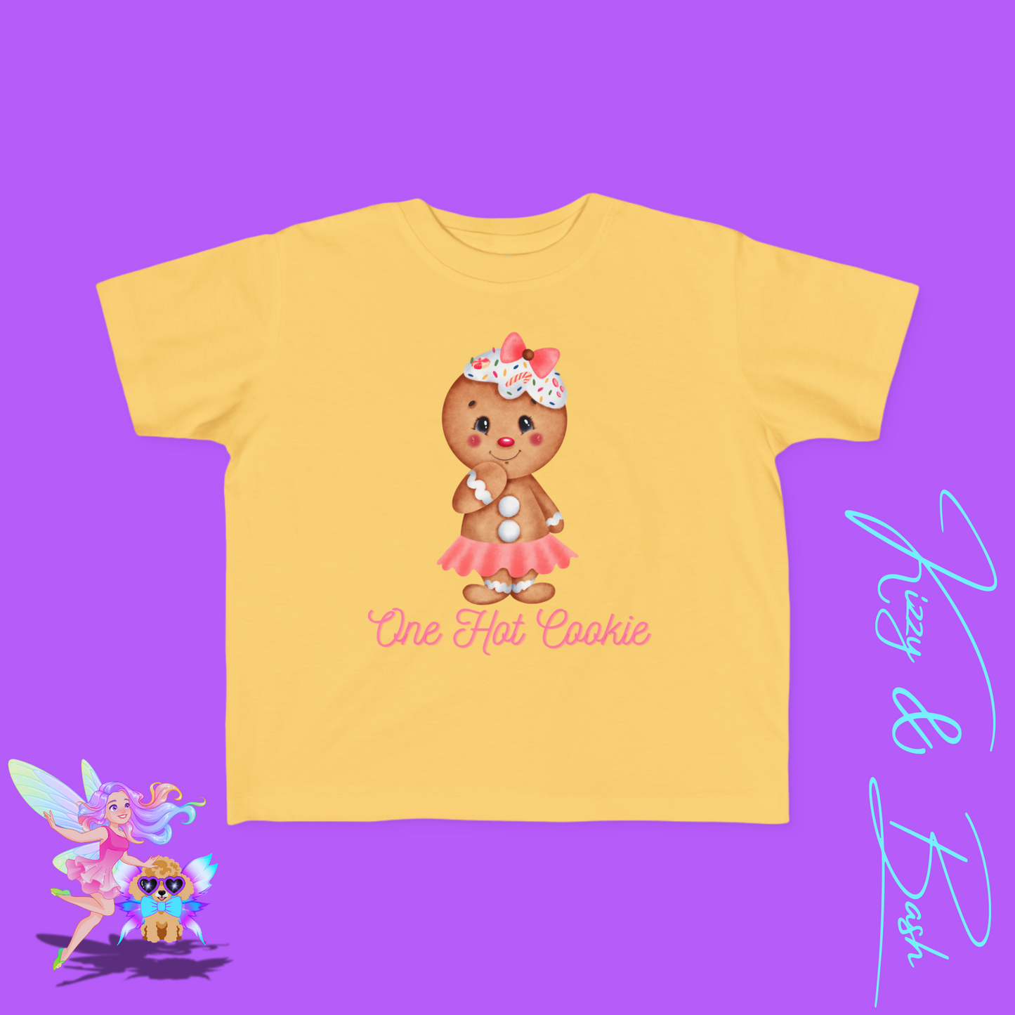 Gingerbread Girl Cookie T-Shirt for Toddlers One Hot Cookie Pun Shirt Cute Holiday Shirt for Her Perfect Gift for Gingerbread Lovers Funny Christmas Cookie Shirt for Toddler's Fine Jersey Tee