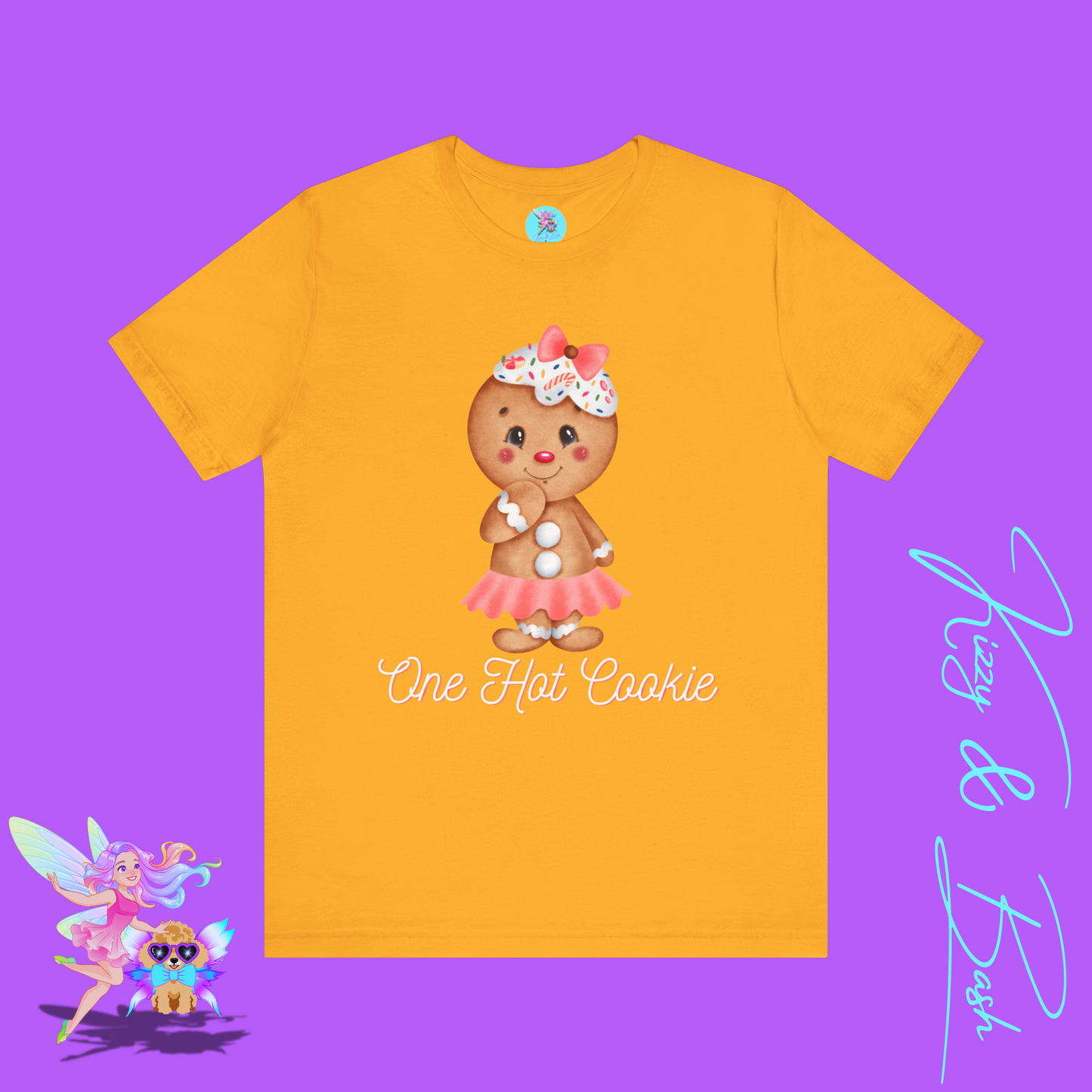 One Hot Cookie Christmas Tee Cute Gingerbread T-Shirt Funny Holiday Shirt for Her Cute Christmas Gift for Friends or Family Adult Unisex Jersey Short Sleeve Tee