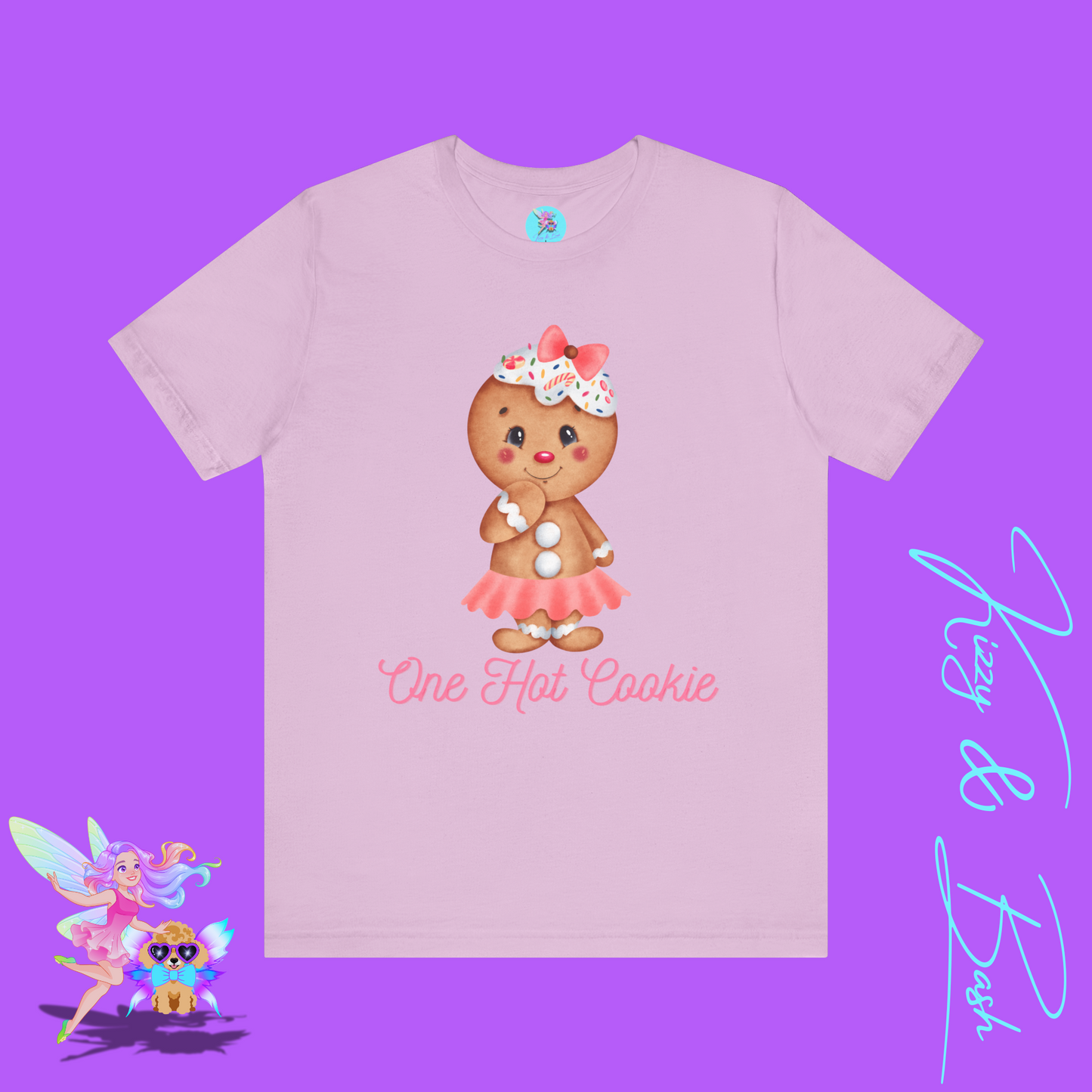 One Hot Cookie Christmas Tee Cute Gingerbread T-Shirt Funny Holiday Shirt for Her Cute Christmas Gift for Friends or Family Adult Unisex Jersey Short Sleeve Tee