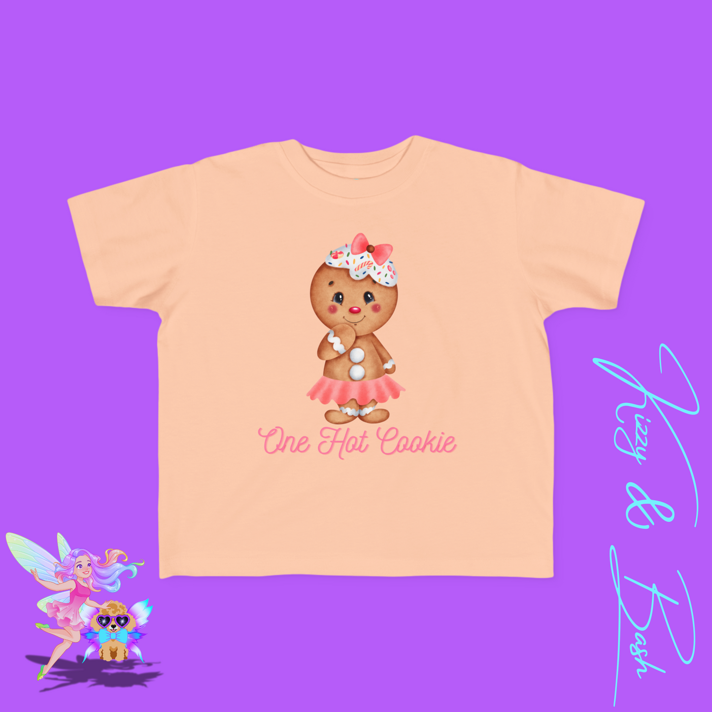 Gingerbread Girl Cookie T-Shirt for Toddlers One Hot Cookie Pun Shirt Cute Holiday Shirt for Her Perfect Gift for Gingerbread Lovers Funny Christmas Cookie Shirt for Toddler's Fine Jersey Tee
