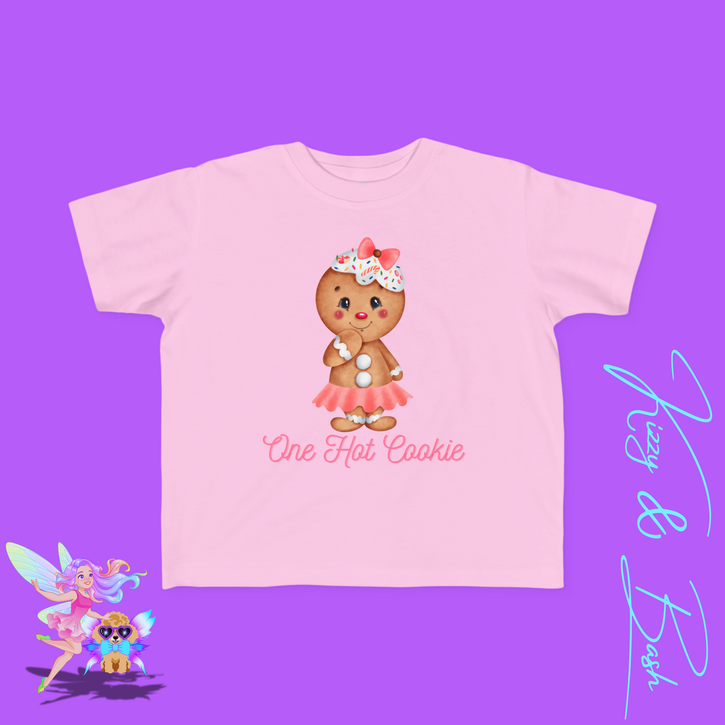 Gingerbread Girl Cookie T-Shirt for Toddlers One Hot Cookie Pun Shirt Cute Holiday Shirt for Her Perfect Gift for Gingerbread Lovers Funny Christmas Cookie Shirt for Toddler's Fine Jersey Tee
