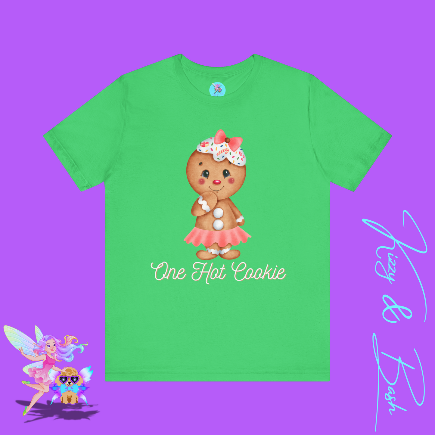 One Hot Cookie Christmas Tee Cute Gingerbread T-Shirt Funny Holiday Shirt for Her Cute Christmas Gift for Friends or Family Adult Unisex Jersey Short Sleeve Tee