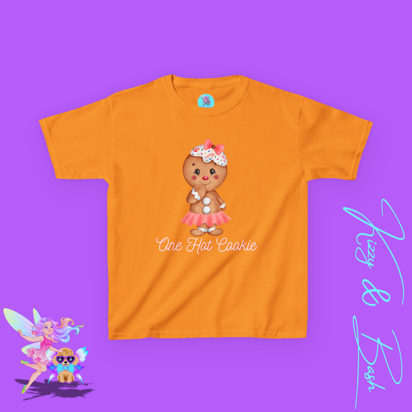 Cute Gingerbread Girl Shirt for Kids One Hot Cookie Tee Funny Christmas Cookie Shirt Perfect Christmas Gift for Her Gift for Gingerbread Lovers Holiday Gift for Kids Heavy Cotton™ Tee