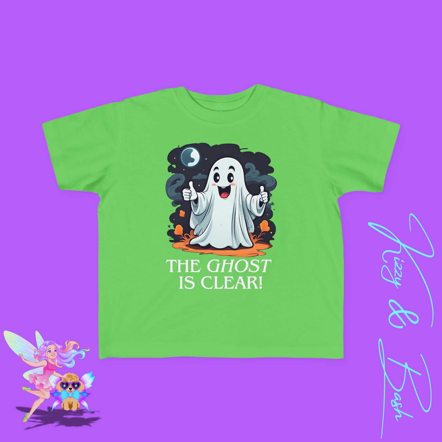 The Ghost is Clear Halloween Pun Shirt for Toddlers Gift for Halloween Lovers of Paranormal Apparel Punny Halloween Shirt for Friends and Family Funny Halloween Ghost Tee for Toddler's Fine Jersey Tee