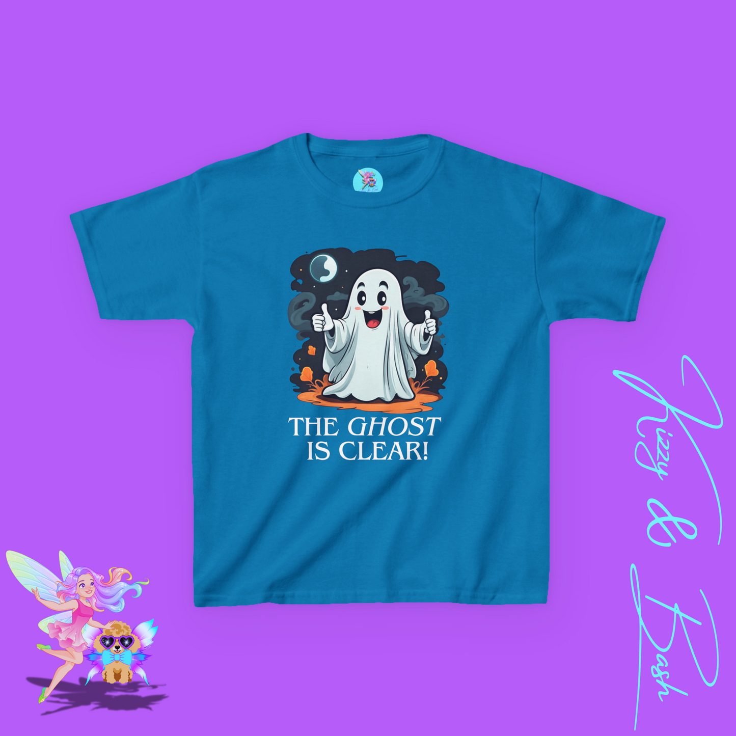 The Ghost is Clear T-Shirt Cute Cartoon Ghost Halloween Pun Shirt Gift for Halloween Lovers Funny Shirt for Family and Friends Halloween Gift for Kids Heavy Cotton™ Tee