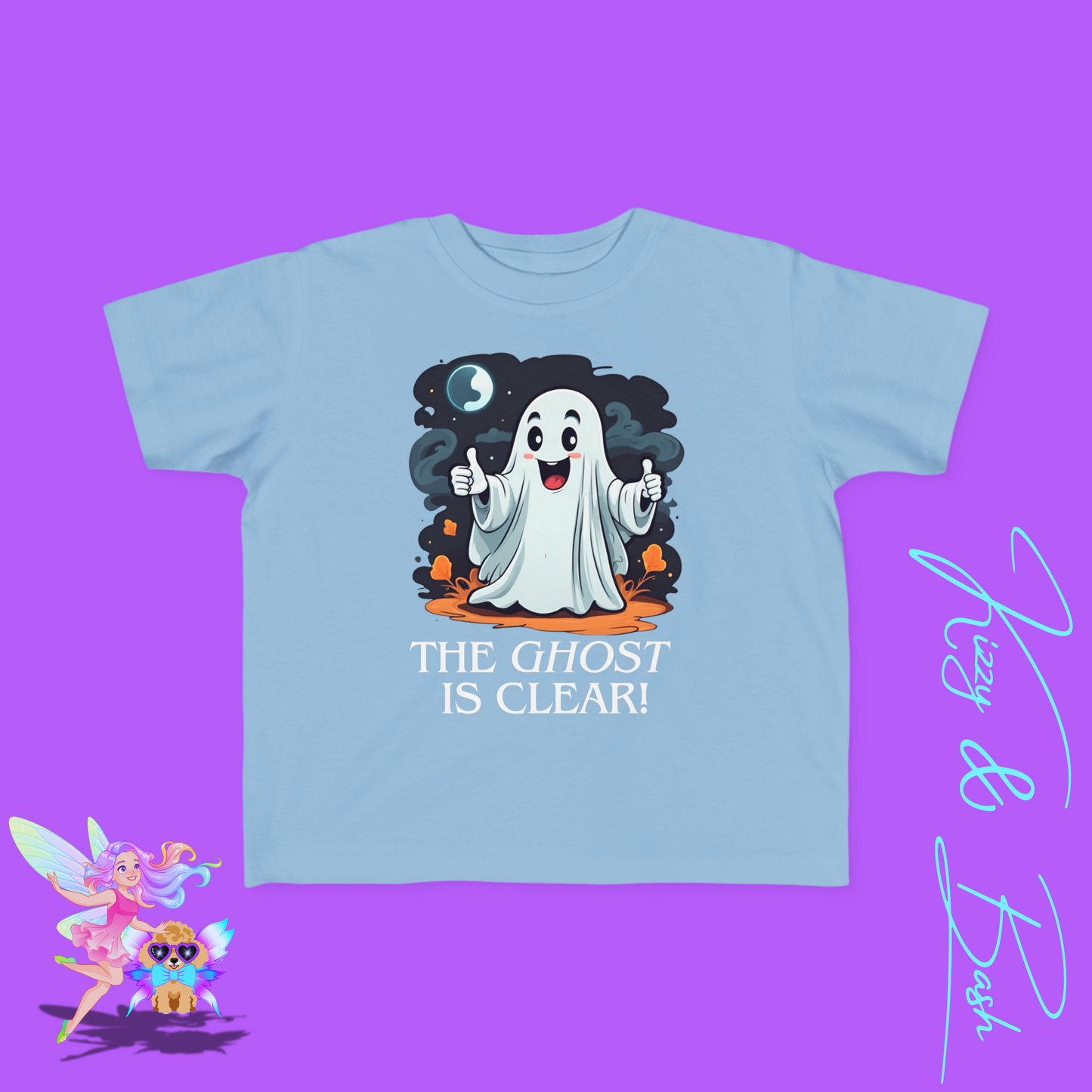 The Ghost is Clear Halloween Pun Shirt for Toddlers Gift for Halloween Lovers of Paranormal Apparel Punny Halloween Shirt for Friends and Family Funny Halloween Ghost Tee for Toddler's Fine Jersey Tee