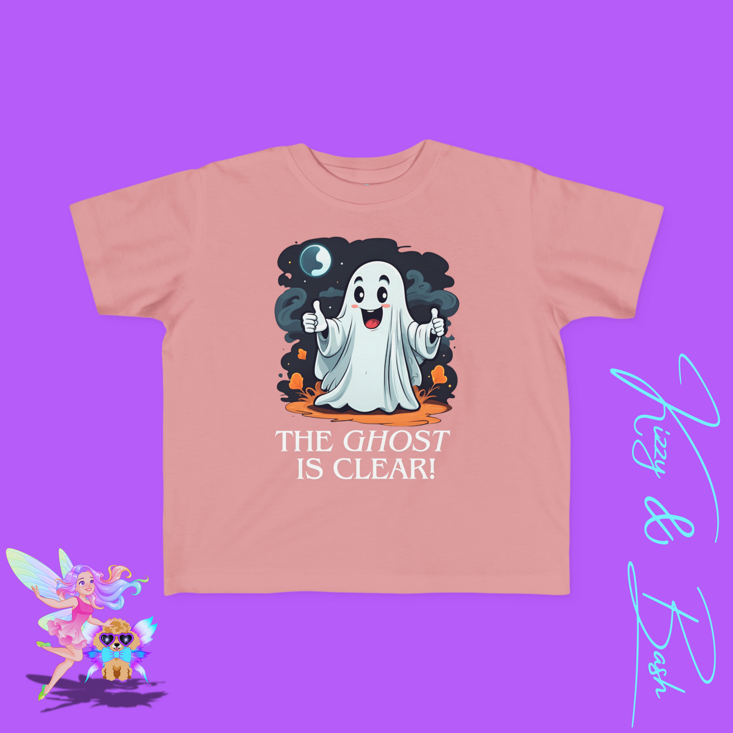 The Ghost is Clear Halloween Pun Shirt for Toddlers Gift for Halloween Lovers of Paranormal Apparel Punny Halloween Shirt for Friends and Family Funny Halloween Ghost Tee for Toddler's Fine Jersey Tee