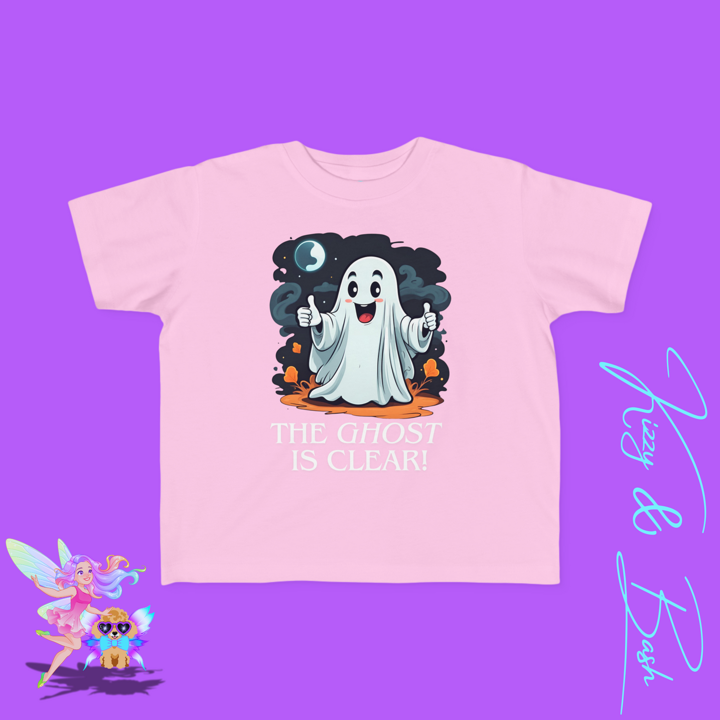 The Ghost is Clear Halloween Pun Shirt for Toddlers Gift for Halloween Lovers of Paranormal Apparel Punny Halloween Shirt for Friends and Family Funny Halloween Ghost Tee for Toddler's Fine Jersey Tee