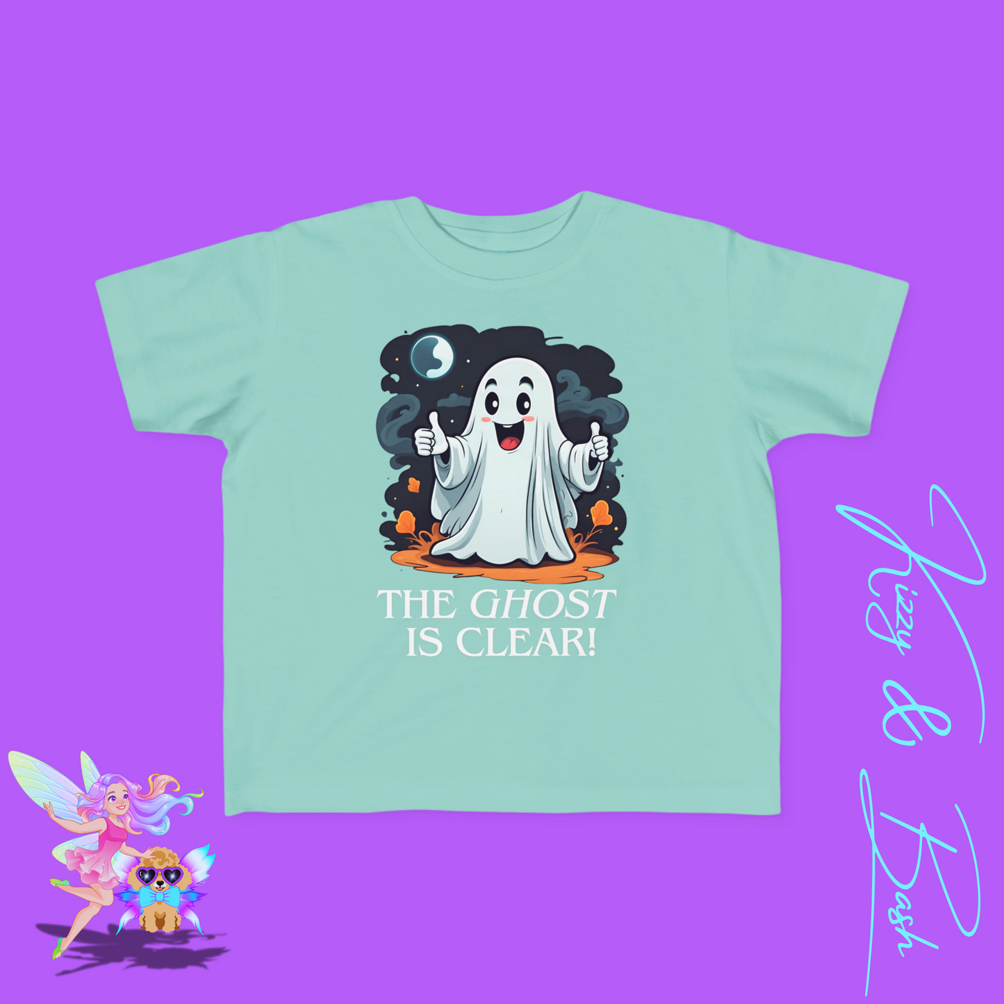 The Ghost is Clear Halloween Pun Shirt for Toddlers Gift for Halloween Lovers of Paranormal Apparel Punny Halloween Shirt for Friends and Family Funny Halloween Ghost Tee for Toddler's Fine Jersey Tee