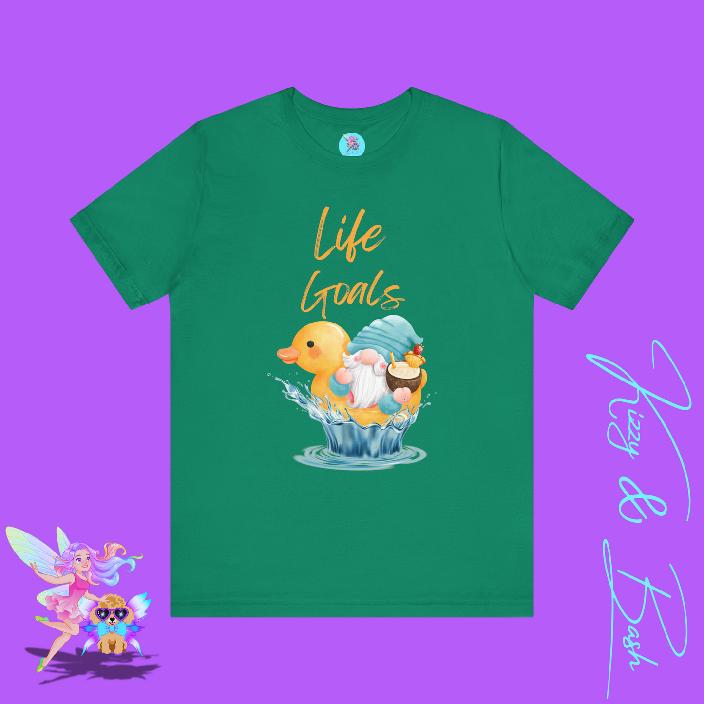 Life Goals Gnome Shirt Funny Summer Tee Gnome and Rubber Ducky with Cocktail Funny Vacation Gnome Shirt Cute Beach Tee Rubber Ducky Lover Gift Adult Unisex Jersey Short Sleeve Tee