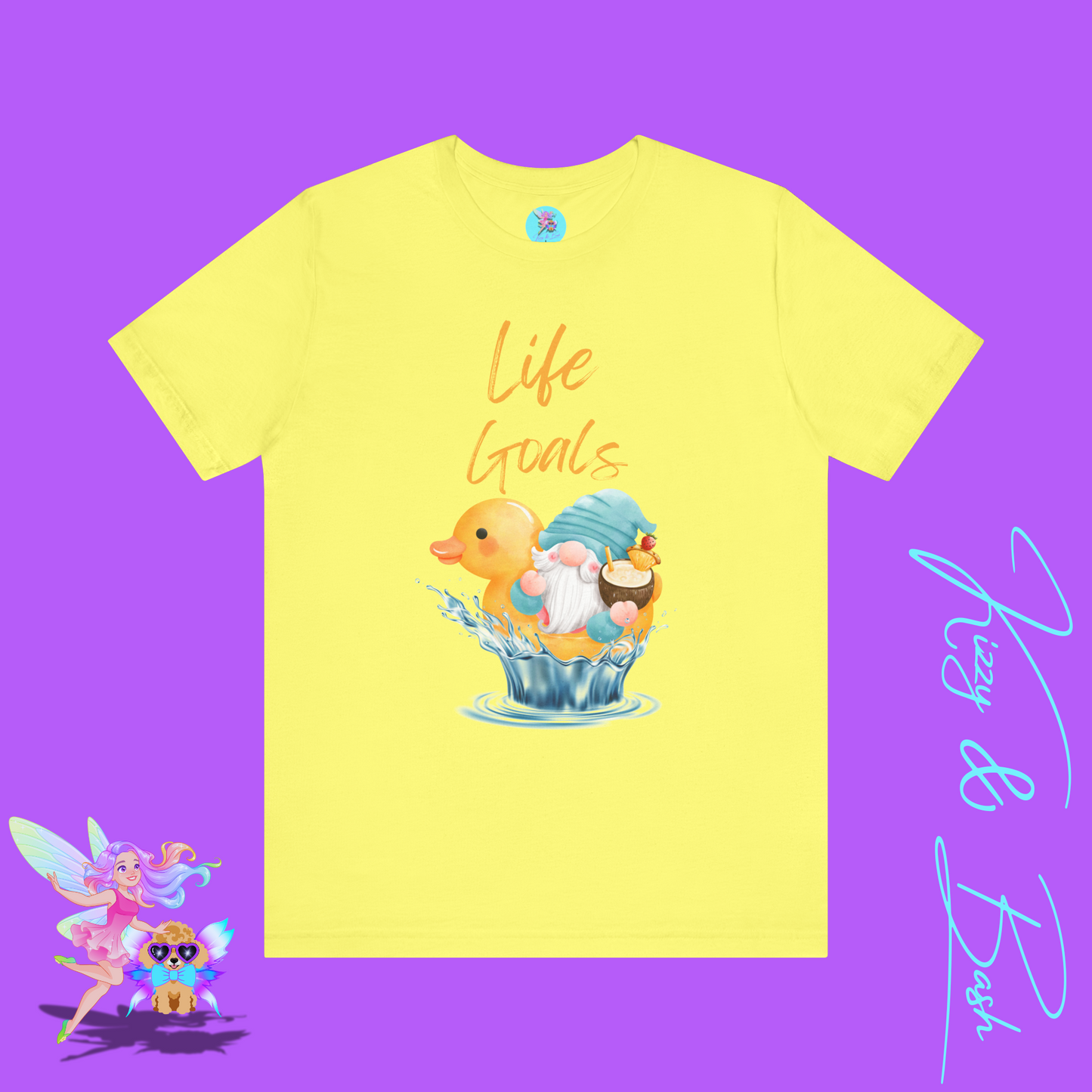 Life Goals Gnome Shirt Funny Summer Tee Gnome and Rubber Ducky with Cocktail Funny Vacation Gnome Shirt Cute Beach Tee Rubber Ducky Lover Gift Adult Unisex Jersey Short Sleeve Tee