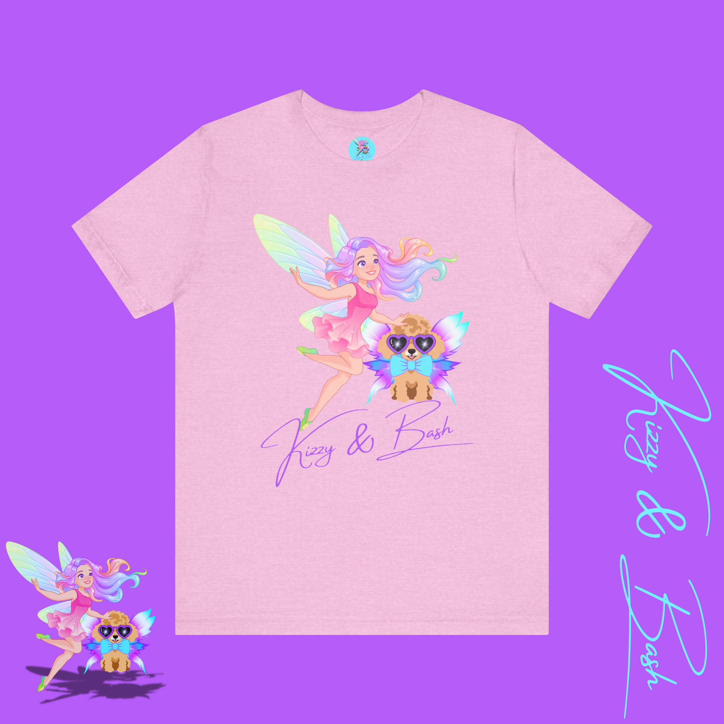 Kizzy & Bash Signature T-Shirt Whimsical Fairy Girl and Toy Poodle Tee Fairycore Aesthetic Shirt Dog Lover Gift Adult Unisex Jersey Short Sleeve Tee