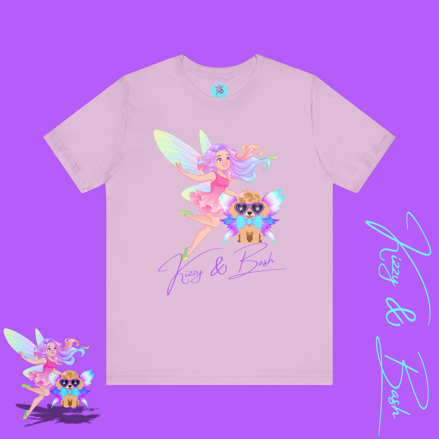 Kizzy & Bash Signature T-Shirt Whimsical Fairy Girl and Toy Poodle Tee Fairycore Aesthetic Shirt Dog Lover Gift Adult Unisex Jersey Short Sleeve Tee