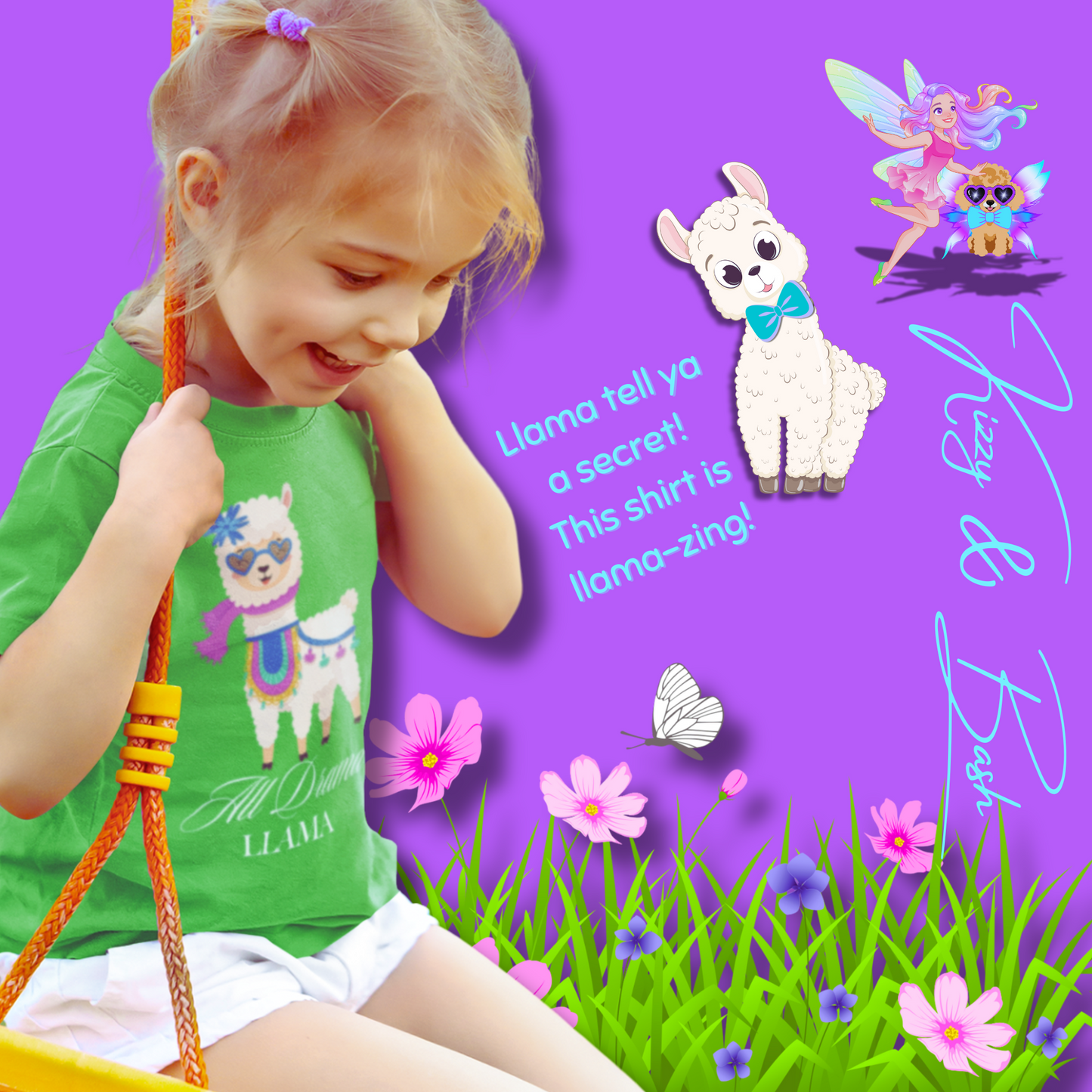 All Drama Llama T-Shirt for Toddlers Funny Animal Shirt for Her Fun Gift for Llama Lovers Kawaii Llama Shirt Funny Farm Animal Tee Cute and Sassy Animal Graphic Tee for Toddler's Fine Jersey Tee