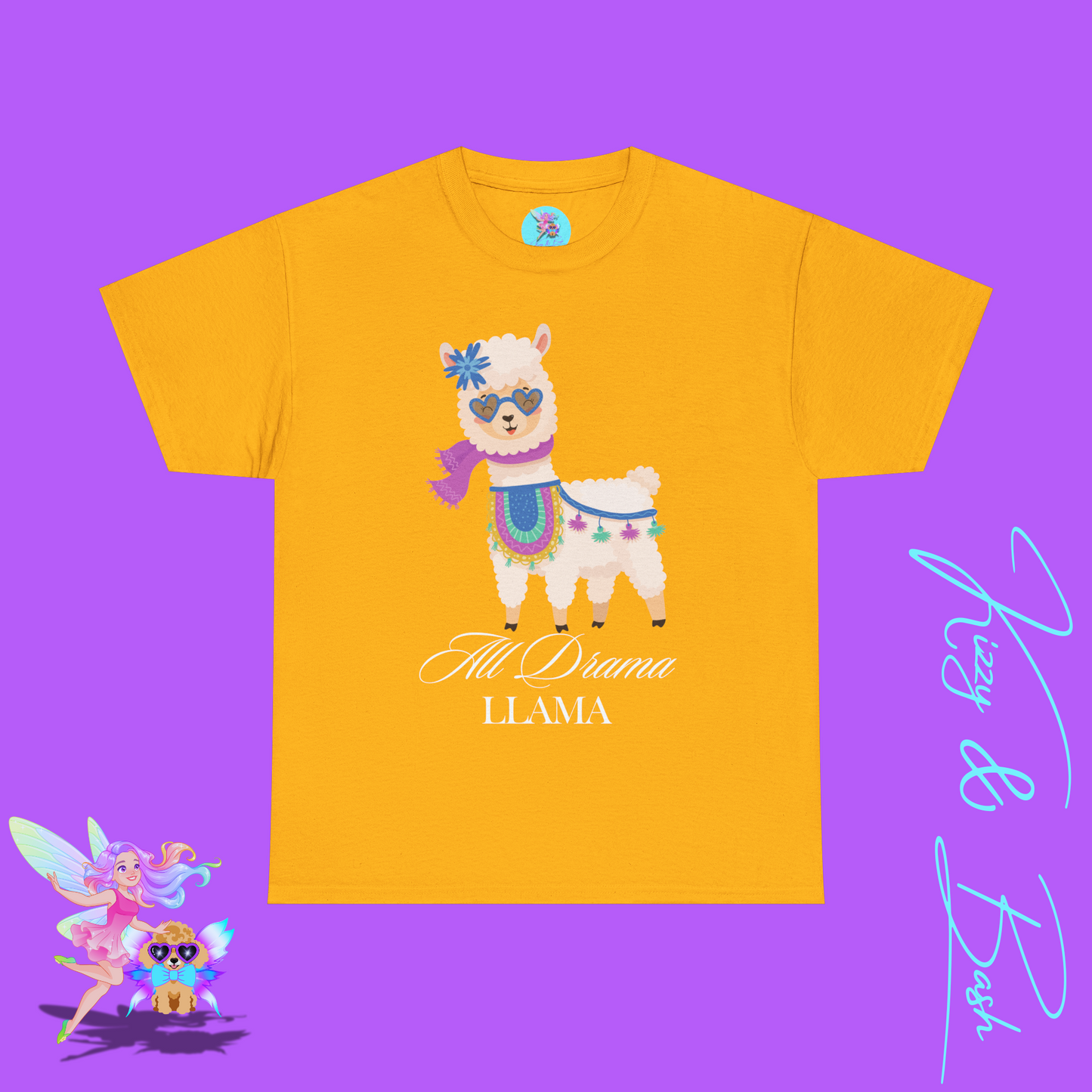 All Drama Llama T-Shirt for Adults Sassy T-Shirt for Her Unique Llama Shirt Gift for Llama Lovers Funny Animal T-Shirt for Her Drama Queen Shirt Unisex Heavy Cotton Tee