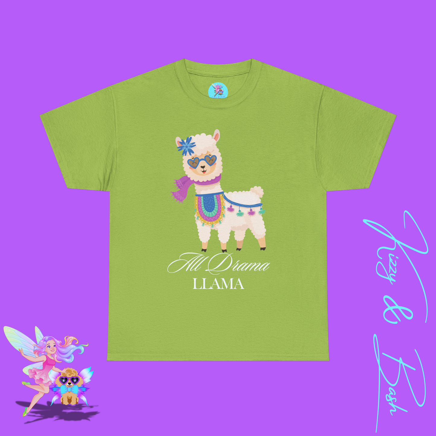 All Drama Llama T-Shirt for Adults Sassy T-Shirt for Her Unique Llama Shirt Gift for Llama Lovers Funny Animal T-Shirt for Her Drama Queen Shirt Unisex Heavy Cotton Tee