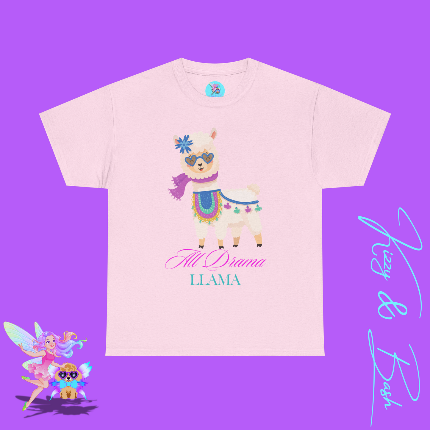 All Drama Llama T-Shirt for Adults Sassy T-Shirt for Her Unique Llama Shirt Gift for Llama Lovers Funny Animal T-Shirt for Her Drama Queen Shirt Unisex Heavy Cotton Tee