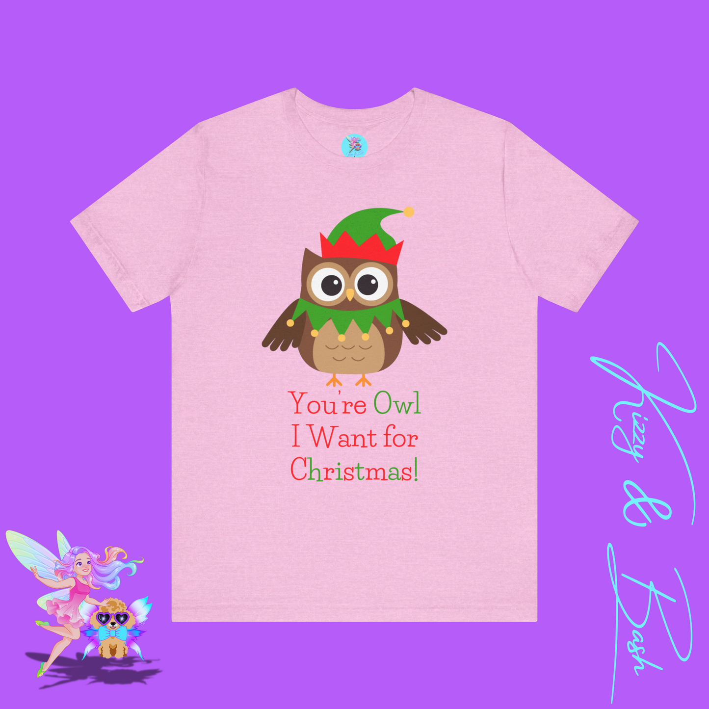 Funny Christmas Owl Shirt You're Owl I Want for Christmas Cute Holiday Pun T-Shirt Gift for Owl Lovers Adult Unisex Jersey Short Sleeve Tee