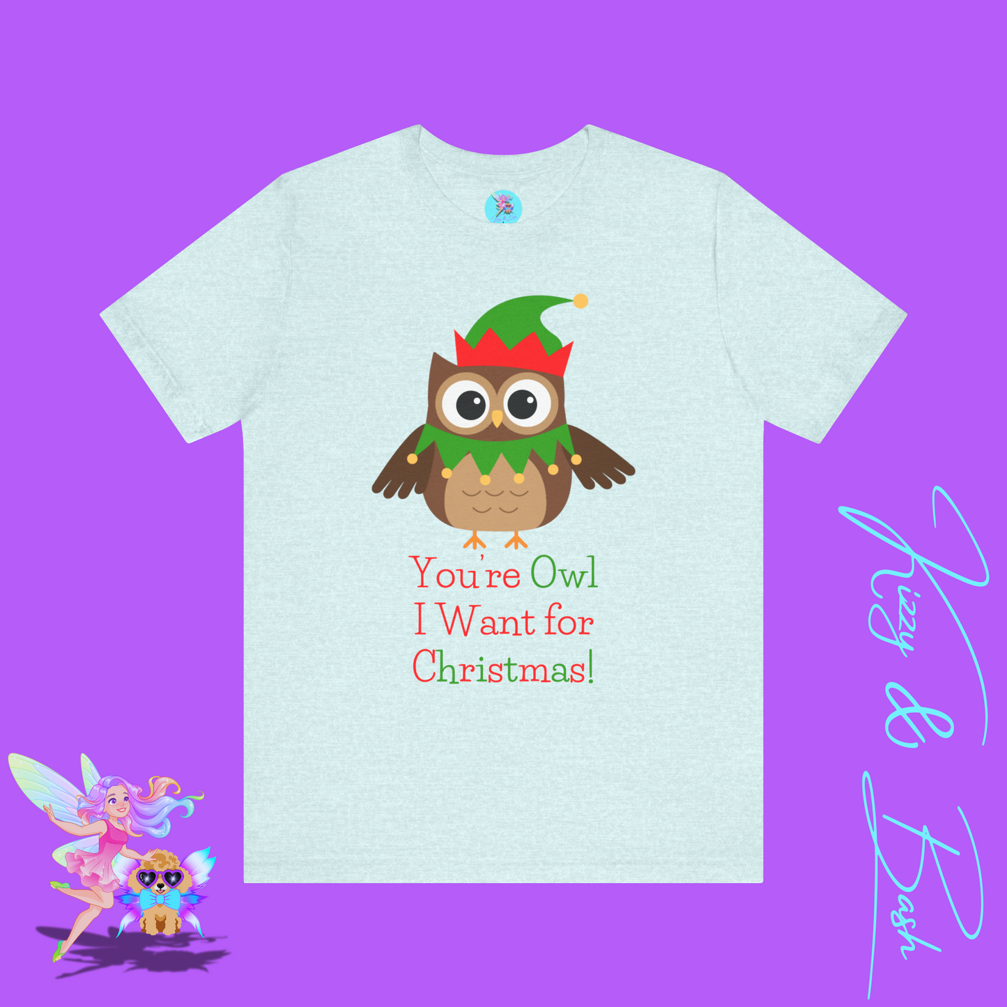 Funny Christmas Owl Shirt You're Owl I Want for Christmas Cute Holiday Pun T-Shirt Gift for Owl Lovers Adult Unisex Jersey Short Sleeve Tee