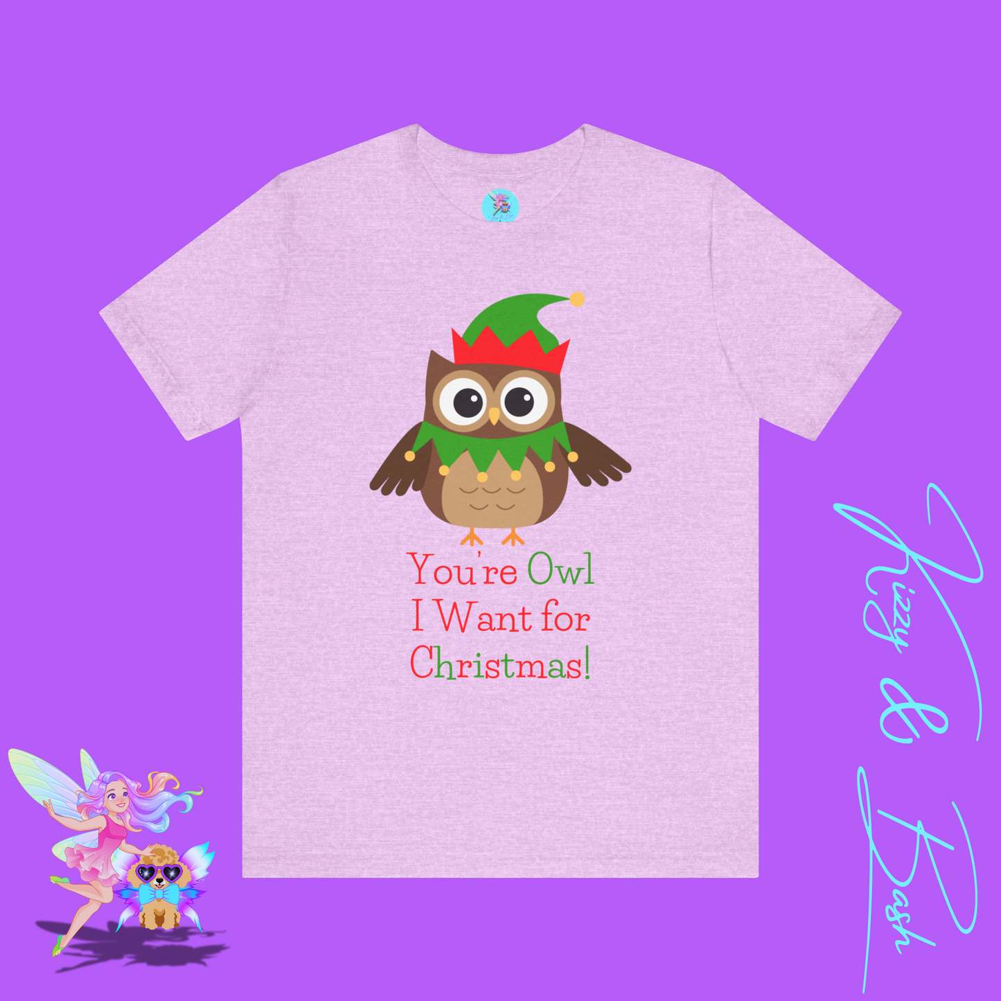Funny Christmas Owl Shirt You're Owl I Want for Christmas Cute Holiday Pun T-Shirt Gift for Owl Lovers Adult Unisex Jersey Short Sleeve Tee