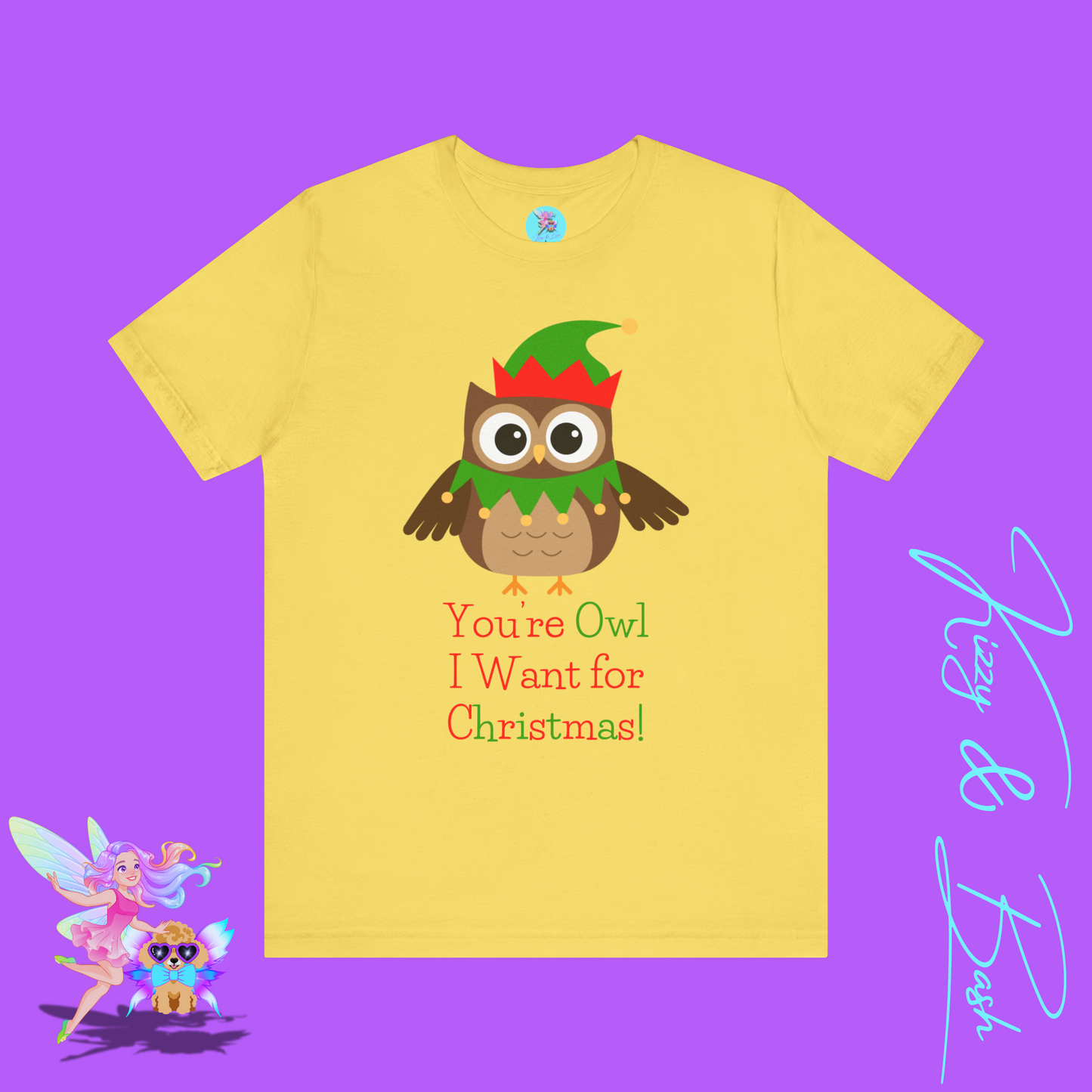 Funny Christmas Owl Shirt You're Owl I Want for Christmas Cute Holiday Pun T-Shirt Gift for Owl Lovers Adult Unisex Jersey Short Sleeve Tee