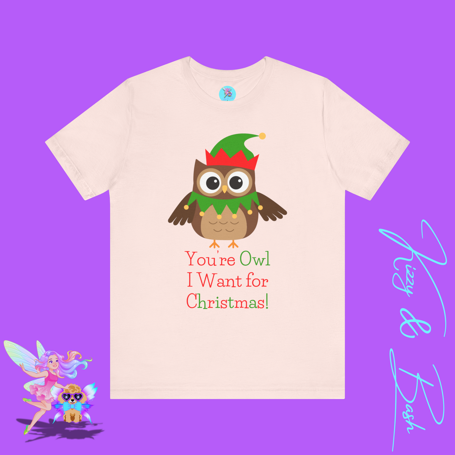 Funny Christmas Owl Shirt You're Owl I Want for Christmas Cute Holiday Pun T-Shirt Gift for Owl Lovers Adult Unisex Jersey Short Sleeve Tee