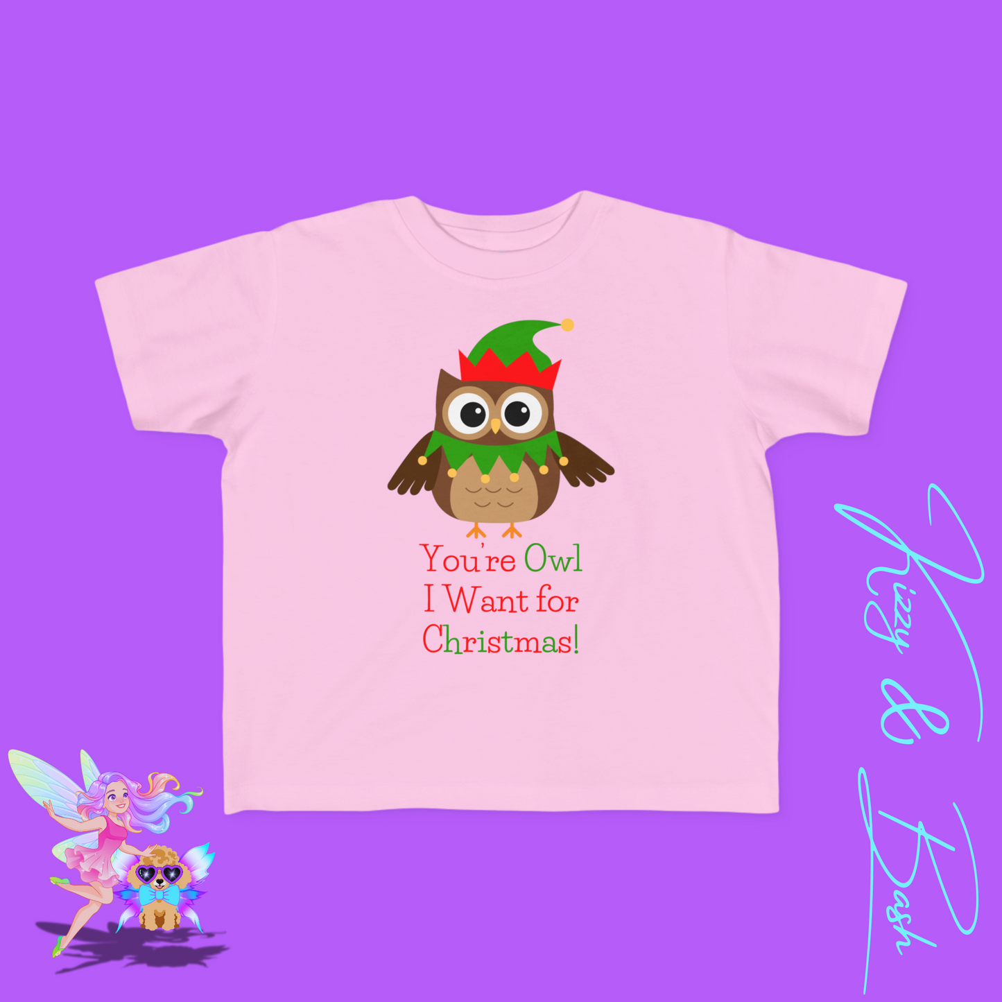 You're Owl I Want for Christmas Pun Shirt for Toddlers Perfect Owl Lover Christmas Gift Cute and Punny Holiday Shirt Funny Christmas Shirt Gift Idea Funny Christmas Owl Shirt for Toddler's Fine Jersey Tee