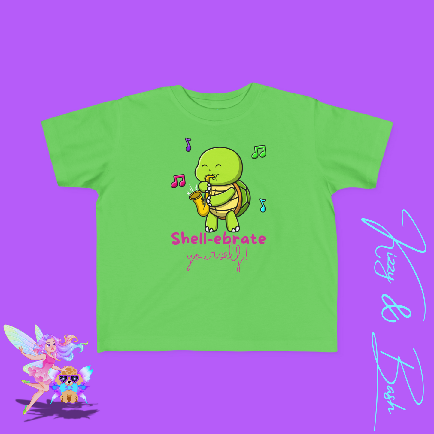 Saxophone Playing Turtle T-Shirt for Toddlers Fun Band Camp T-Shirt Gift for Music Lovers Funny Band Shirt Cute Music Lover Tee Feel-Good Gift Shirt Perfect Gift for Turtle Lovers Shell-ebrate Yourself Shirt for Toddler's Fine Jersey Tee